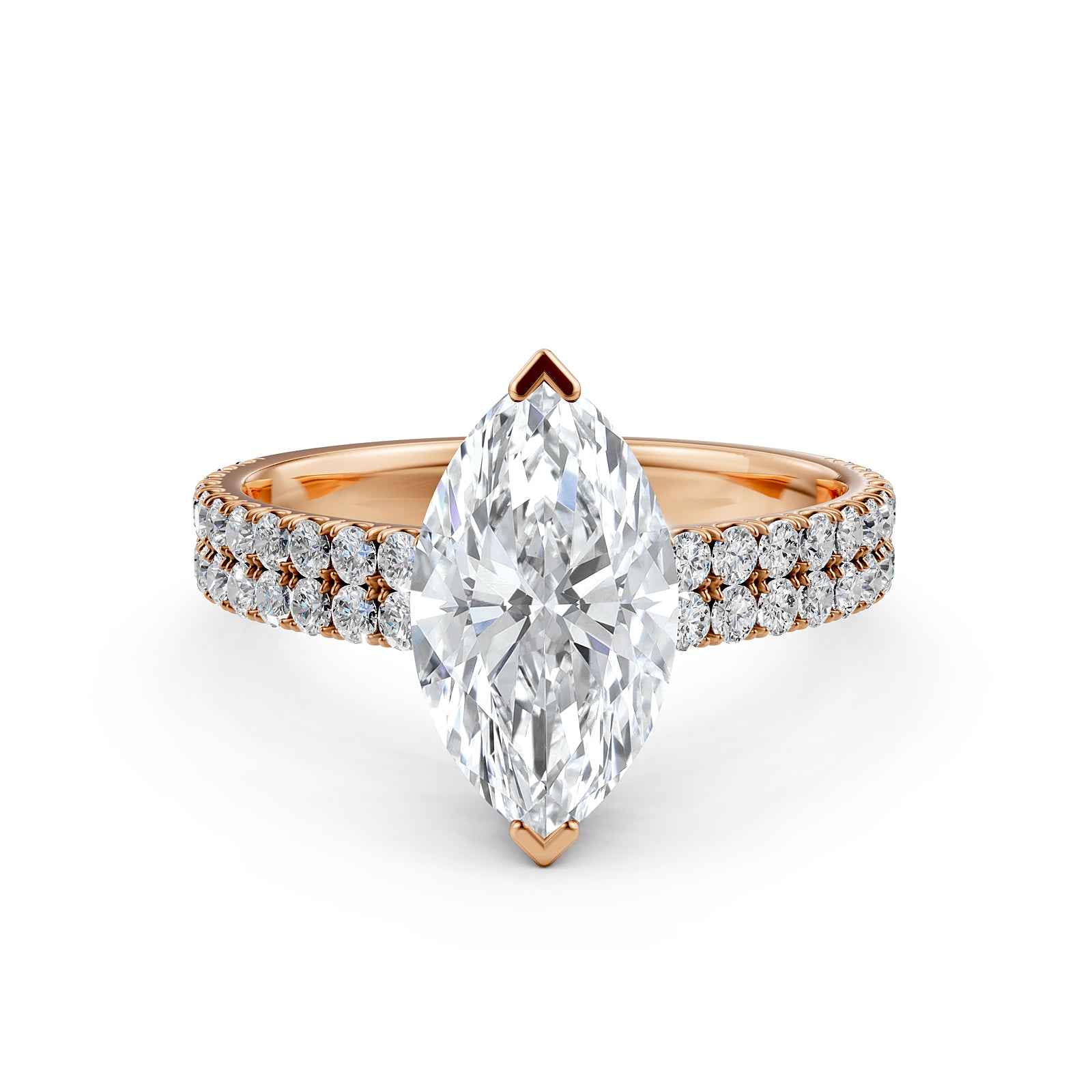 U Shape Prong Setting Lab Grown Diamond Engagement Ring IGI Certified 1.75 Ctw.