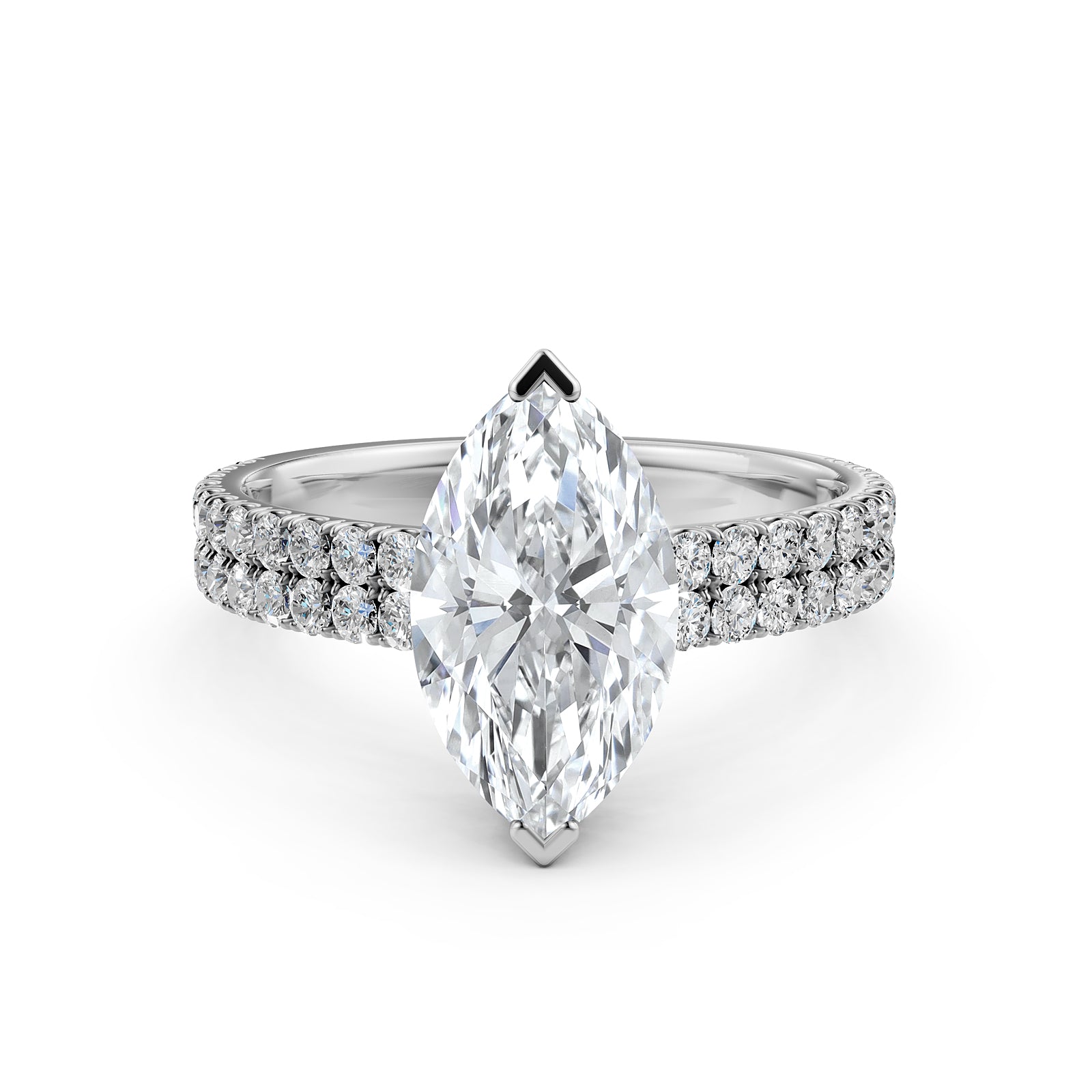 U Shape Prong Setting Lab Grown Diamond Engagement Ring IGI Certified 1.75 Ctw.