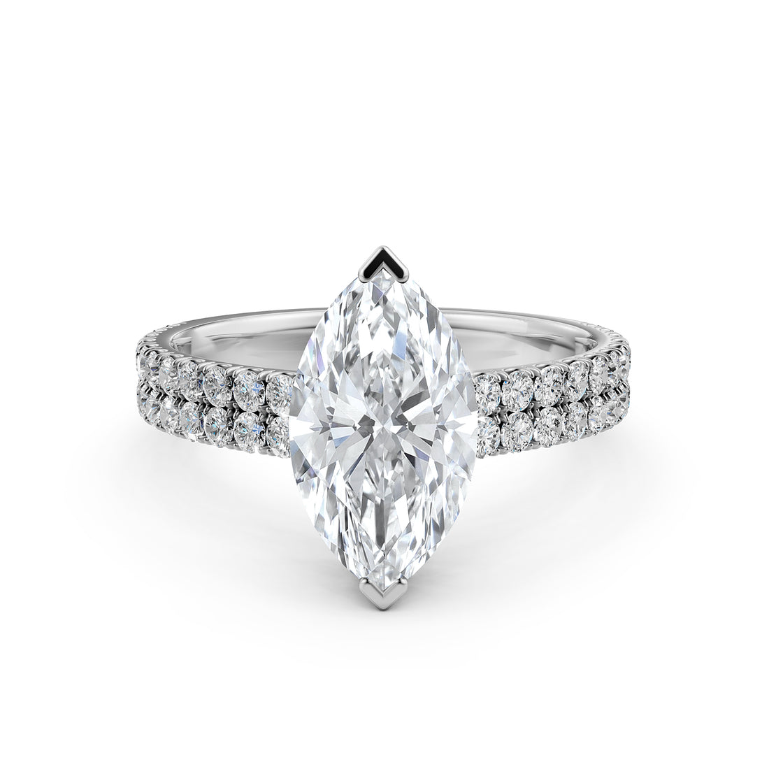 U Shape Prong Setting Lab Grown Diamond Engagement Ring IGI Certified 1.75 Ctw.