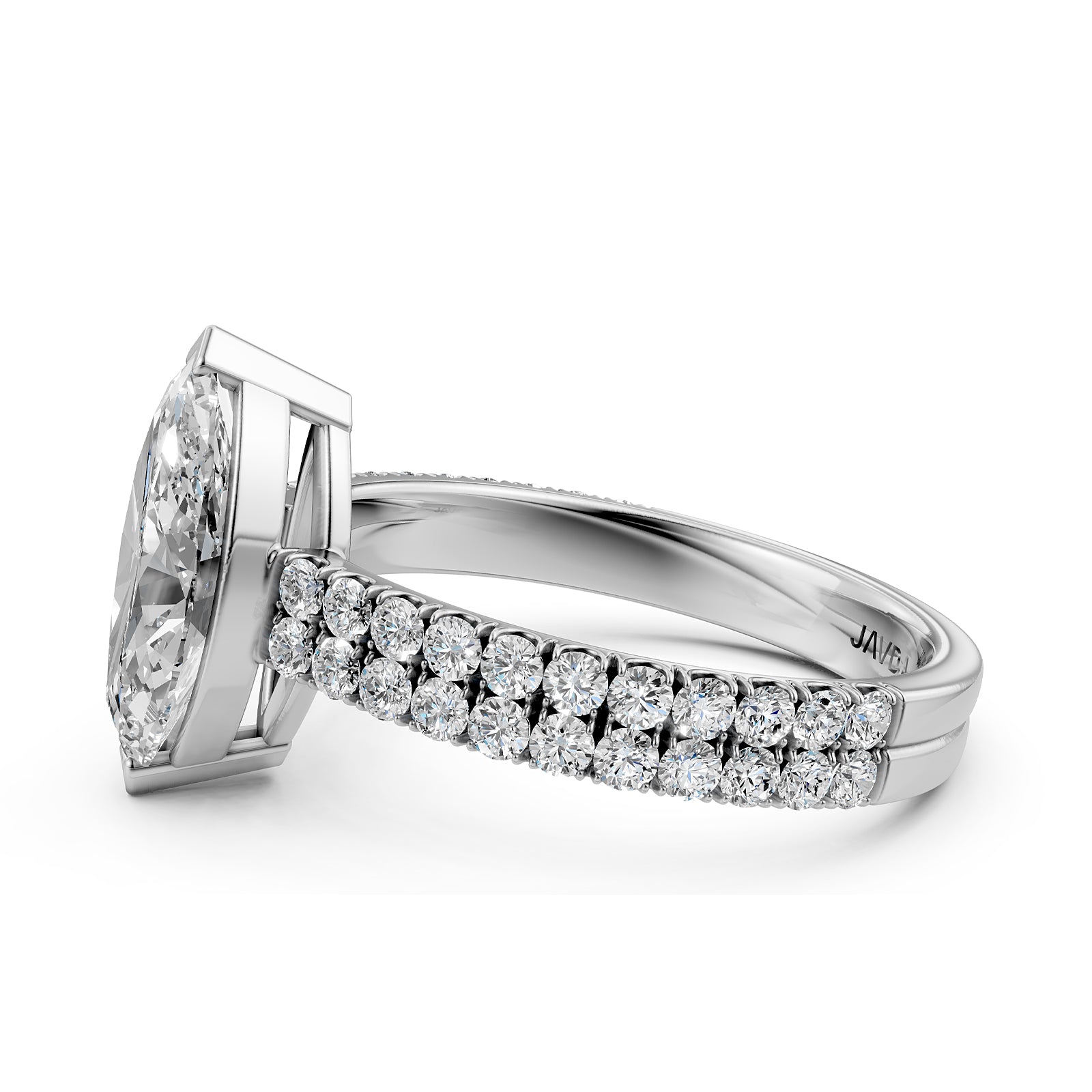 U Shape Prong Setting Lab Grown Diamond Engagement Ring IGI Certified 1.75 Ctw.