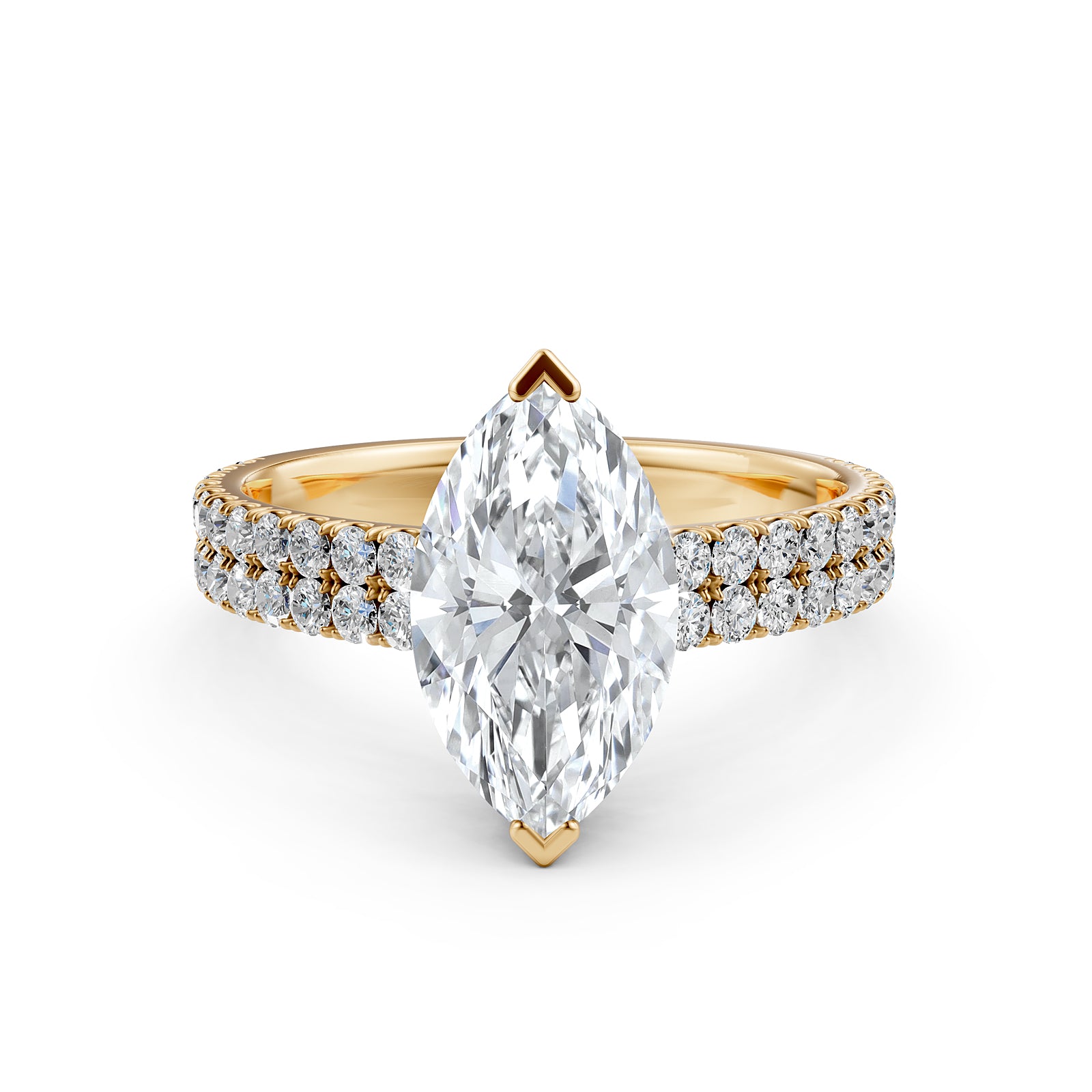 U Shape Prong Setting Lab Grown Diamond Engagement Ring IGI Certified 1.75 Ctw.