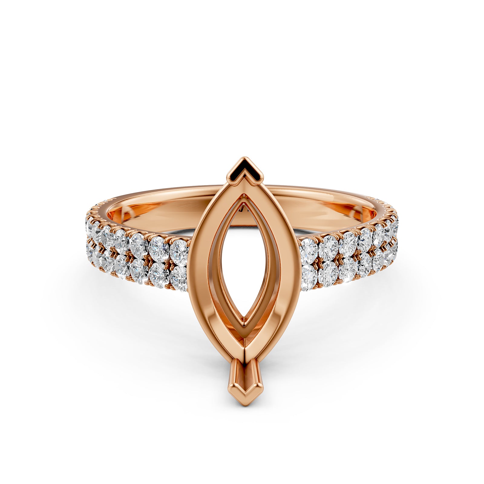 U Shape Prong Setting Lab Grown Diamond Engagement Semi Mount Ring 0.50 Ct.