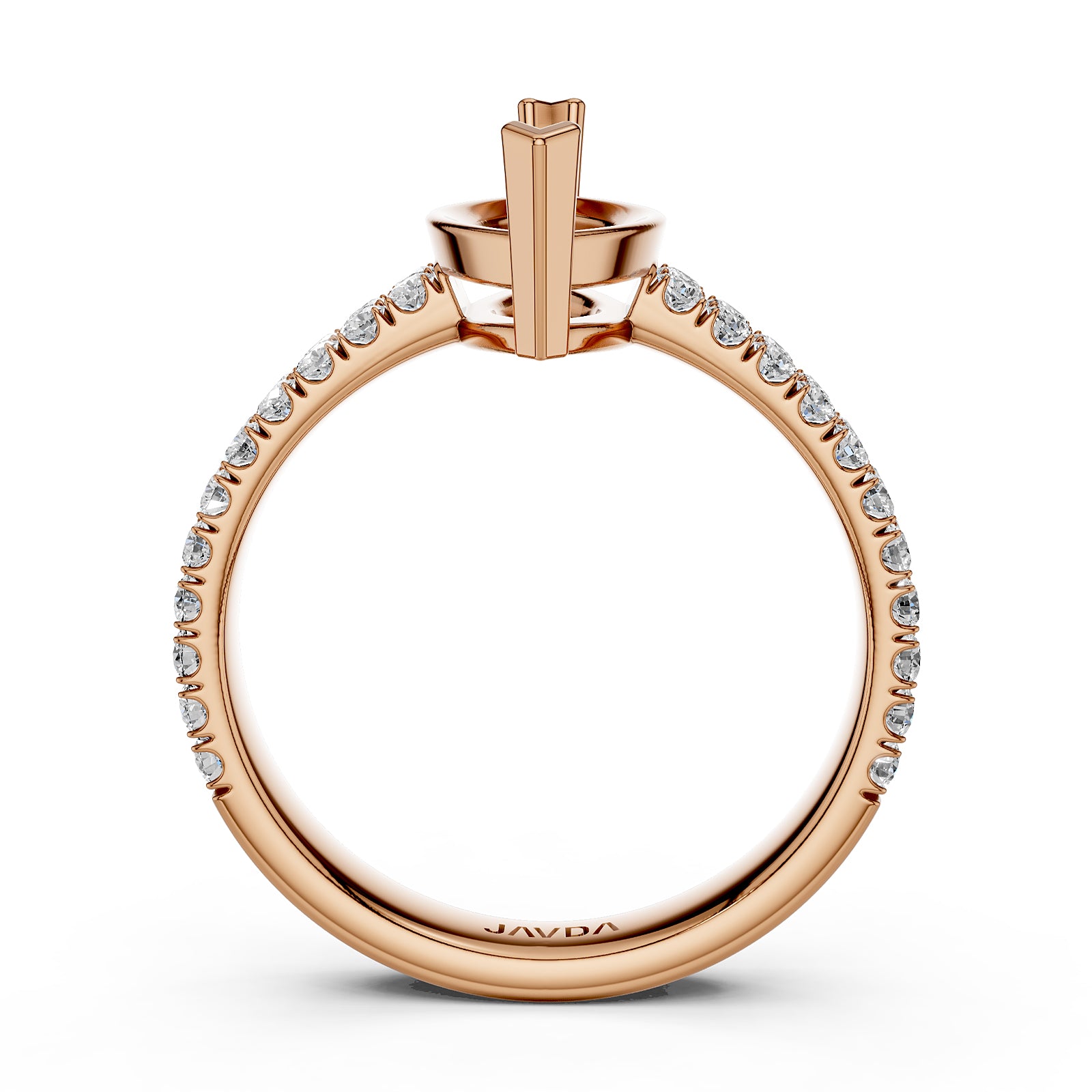 U Shape Prong Setting Lab Grown Diamond Engagement Semi Mount Ring 0.50 Ct.