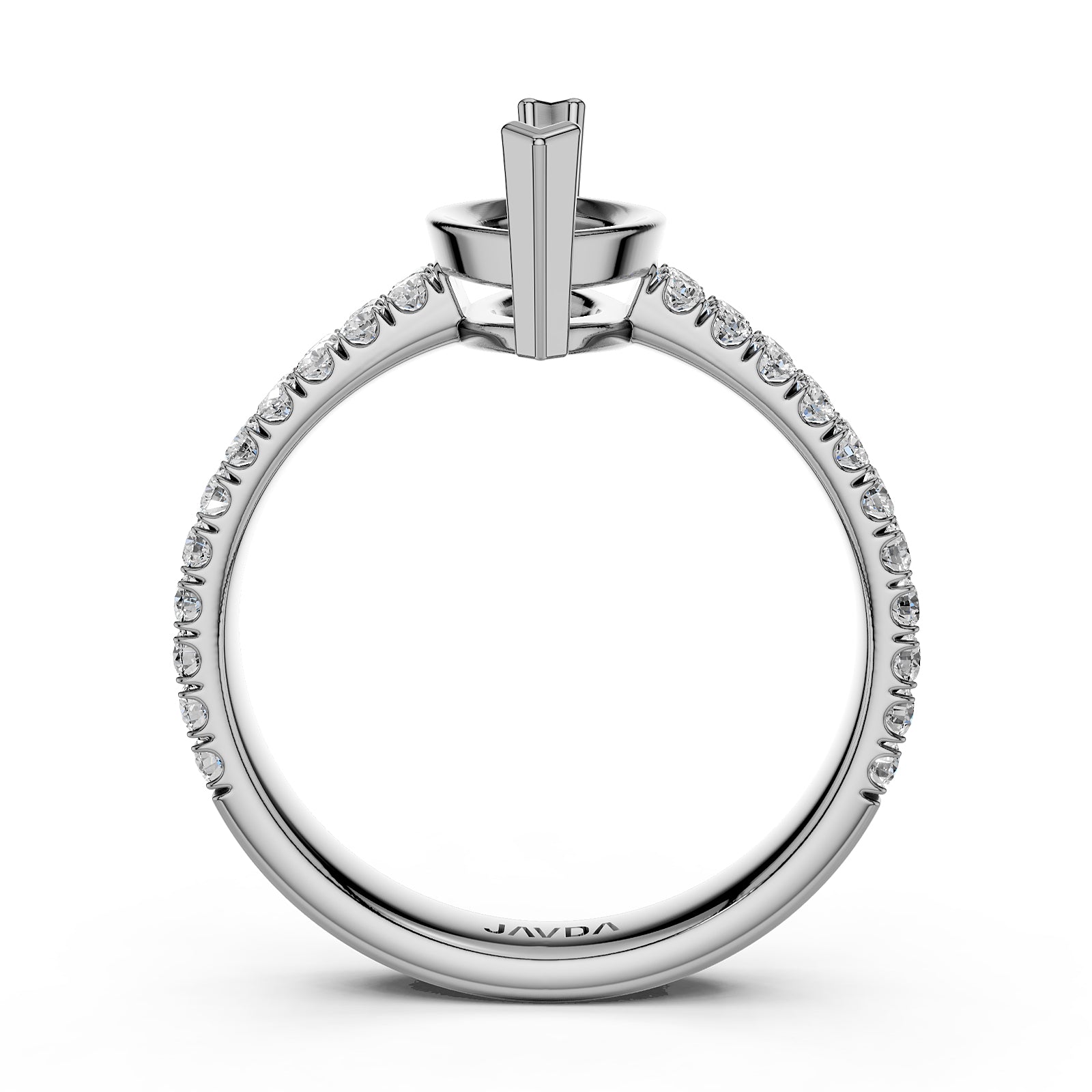 U Shape Prong Setting Lab Grown Diamond Engagement Semi Mount Ring 0.50 Ct.