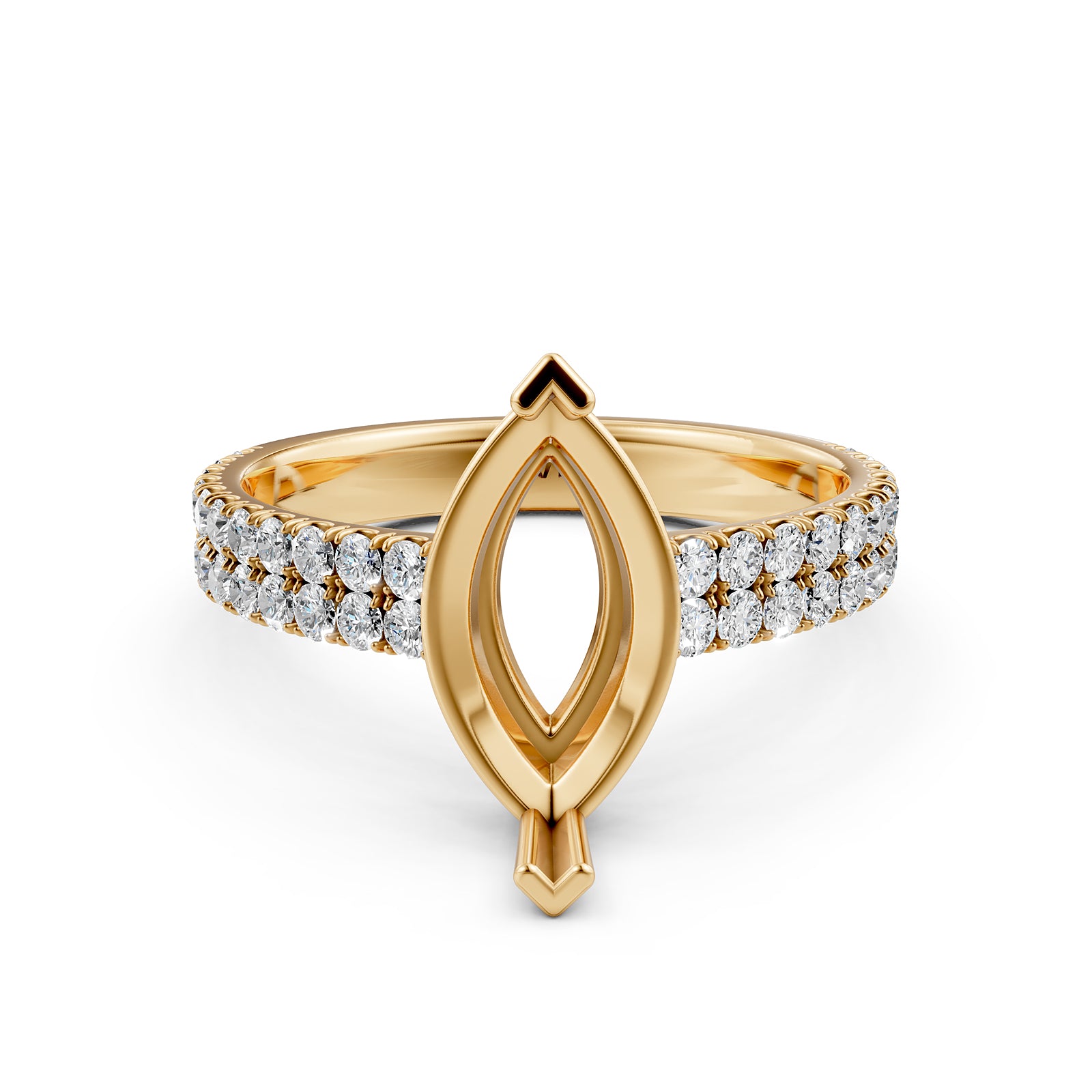 U Shape Prong Setting Lab Grown Diamond Engagement Semi Mount Ring 0.50 Ct.