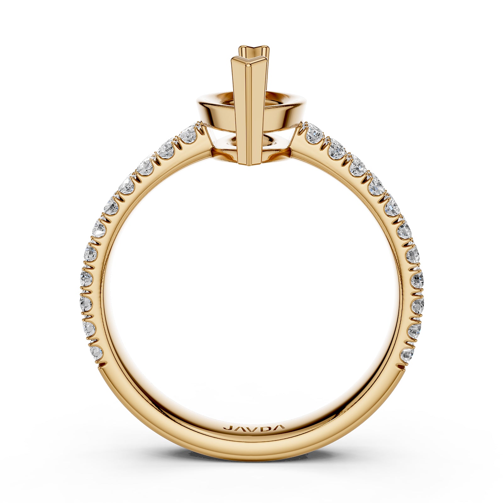 U Shape Prong Setting Lab Grown Diamond Engagement Semi Mount Ring 0.50 Ct.