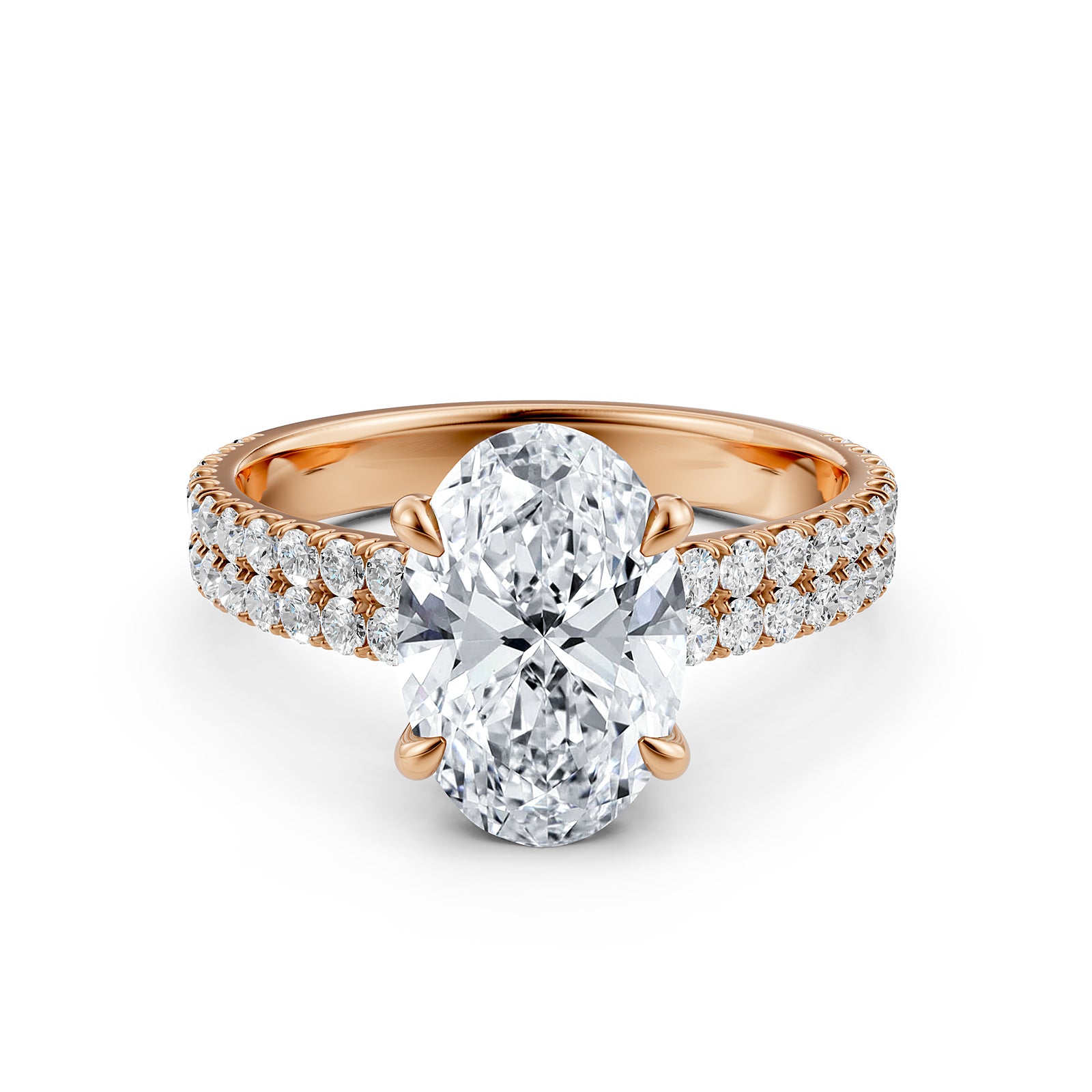 U Shape Prong Setting Lab Grown Diamond Engagement Ring IGI Certified 1.75 Ctw.