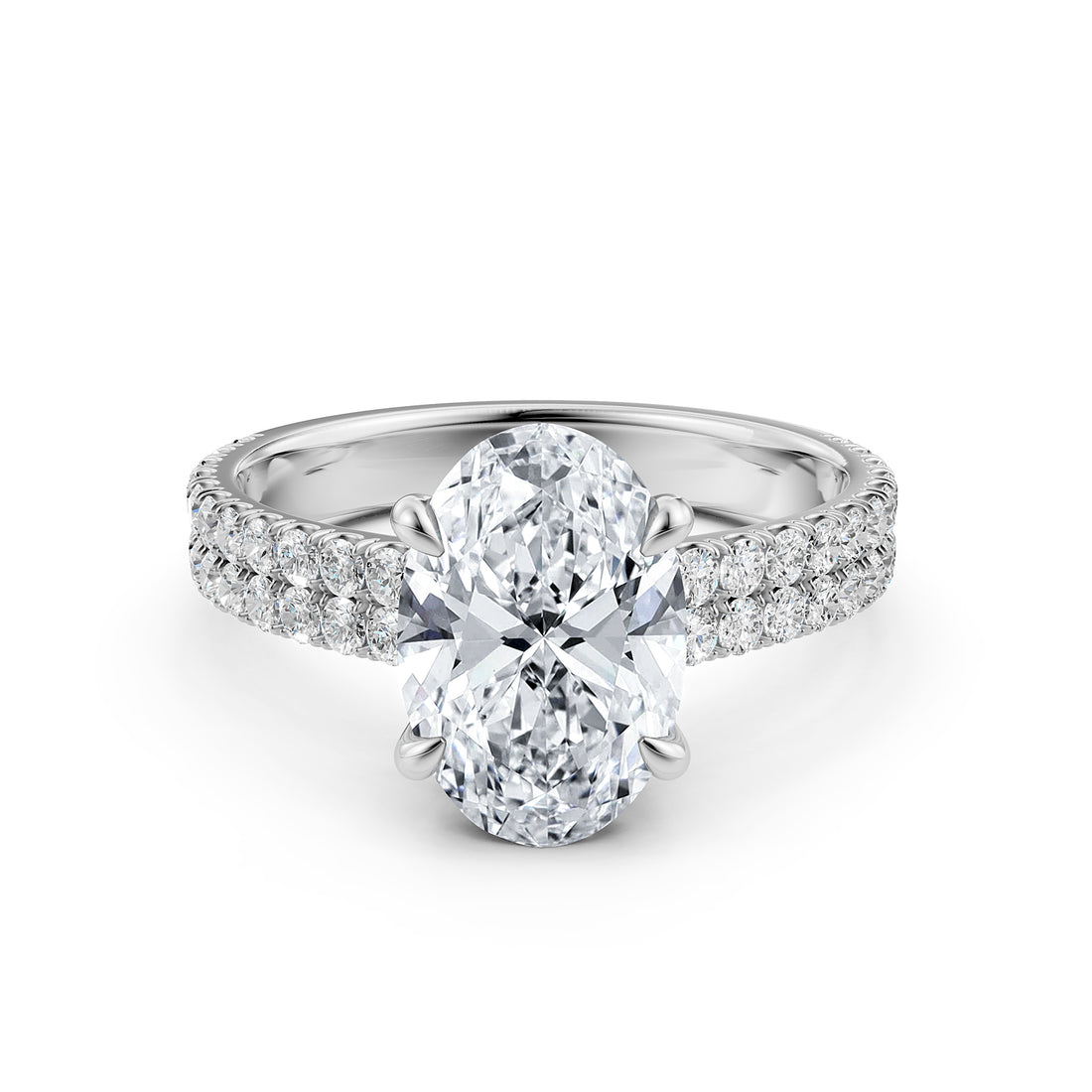 U Shape Prong Setting Lab Grown Diamond Engagement Ring IGI Certified 1.75 Ctw.