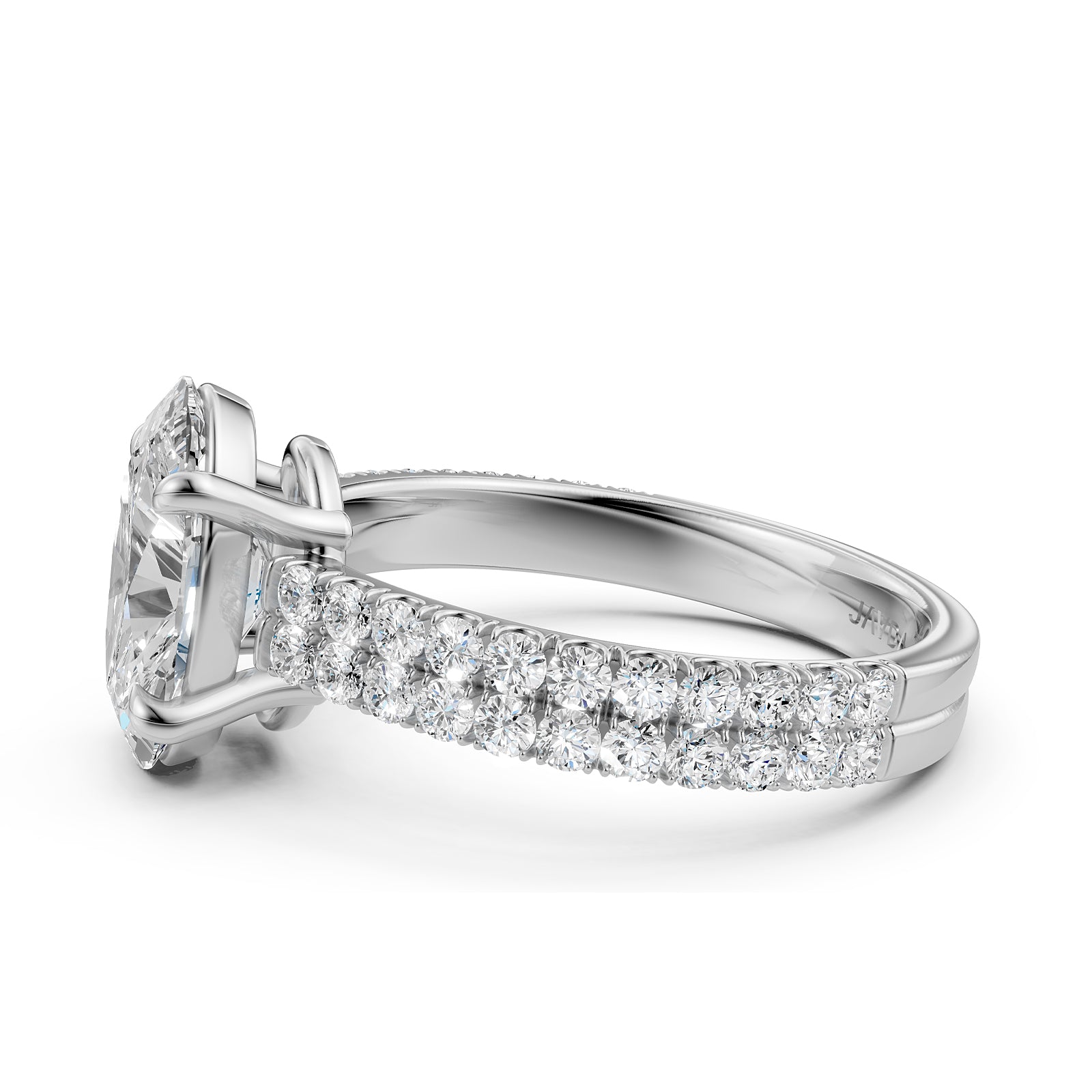 U Shape Prong Setting Lab Grown Diamond Engagement Ring IGI Certified 1.75 Ctw.