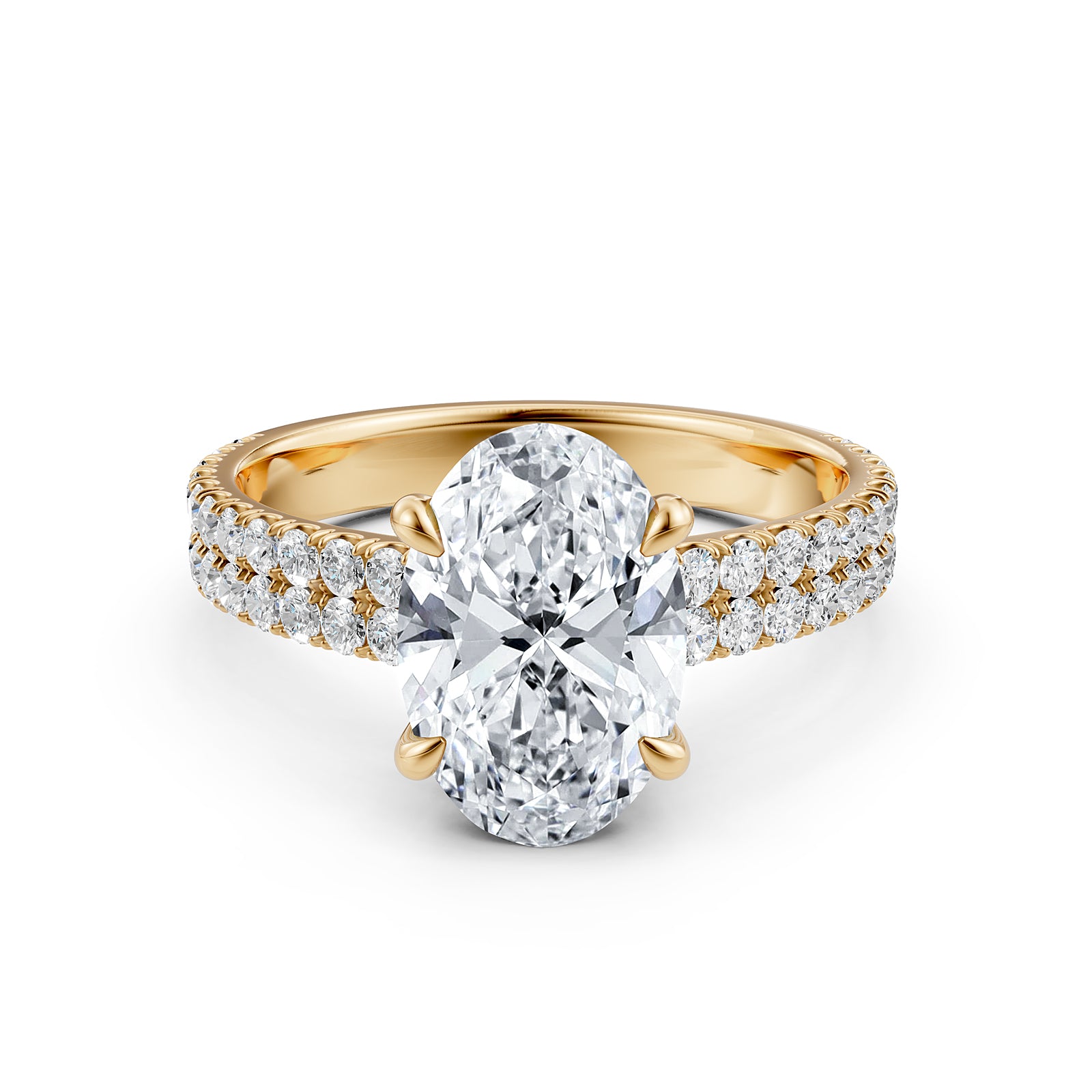 U Shape Prong Setting Lab Grown Diamond Engagement Ring IGI Certified 1.75 Ctw.