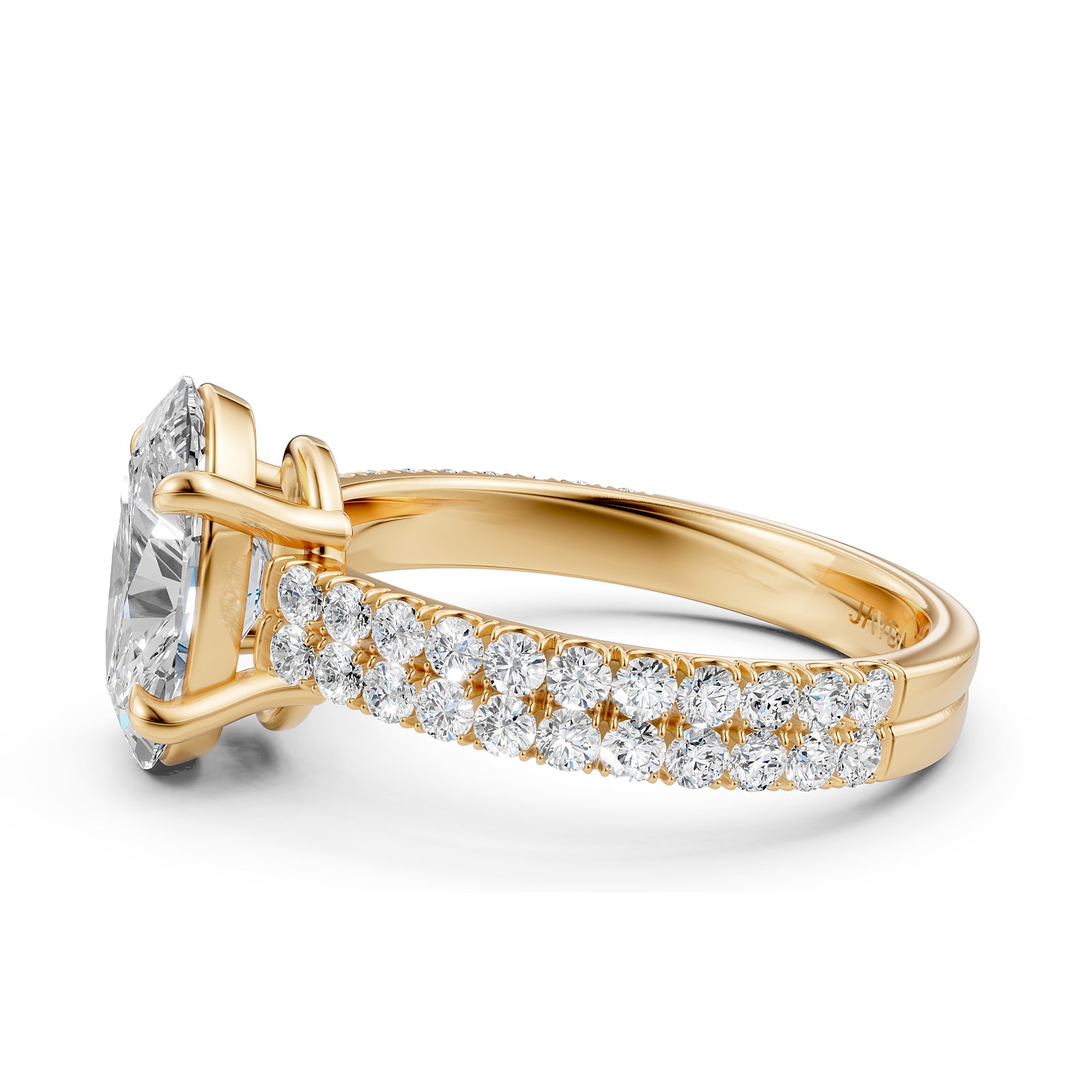 U Shape Prong Setting Lab Grown Diamond Engagement Ring IGI Certified 1.75 Ctw.