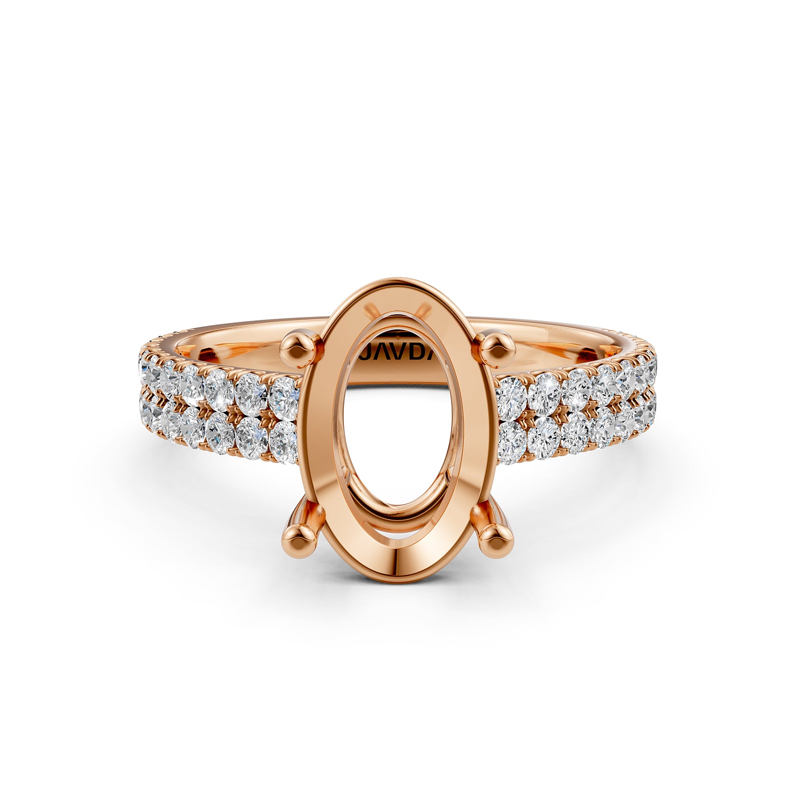 U Shape Prong Setting Lab Grown Diamond Engagement Semi Mount Ring 0.50 Ct.