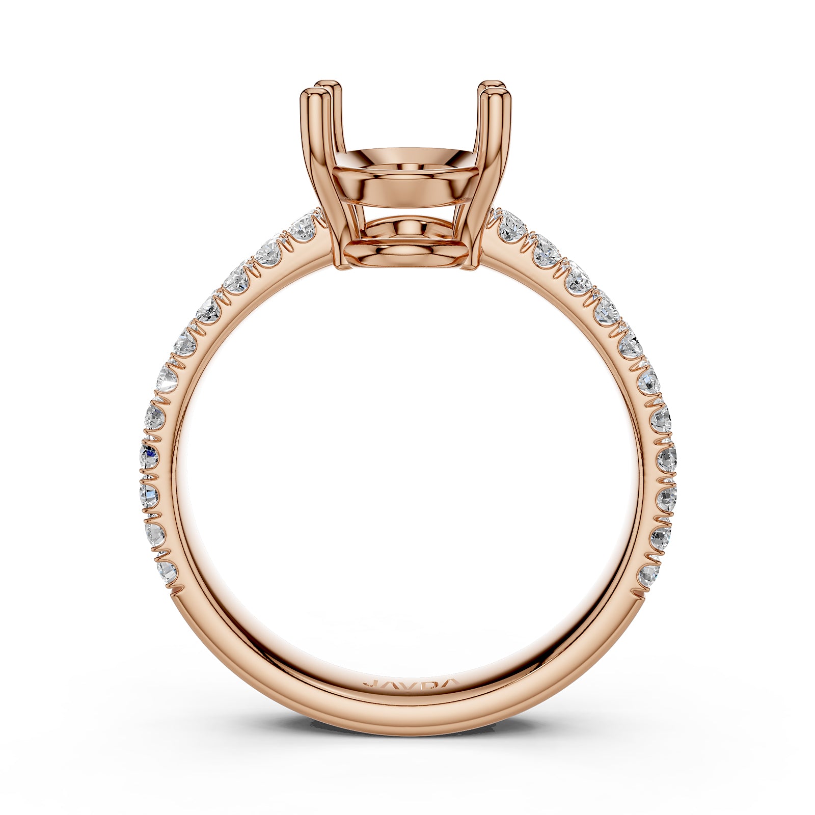 U Shape Prong Setting Lab Grown Diamond Engagement Semi Mount Ring 0.50 Ct.