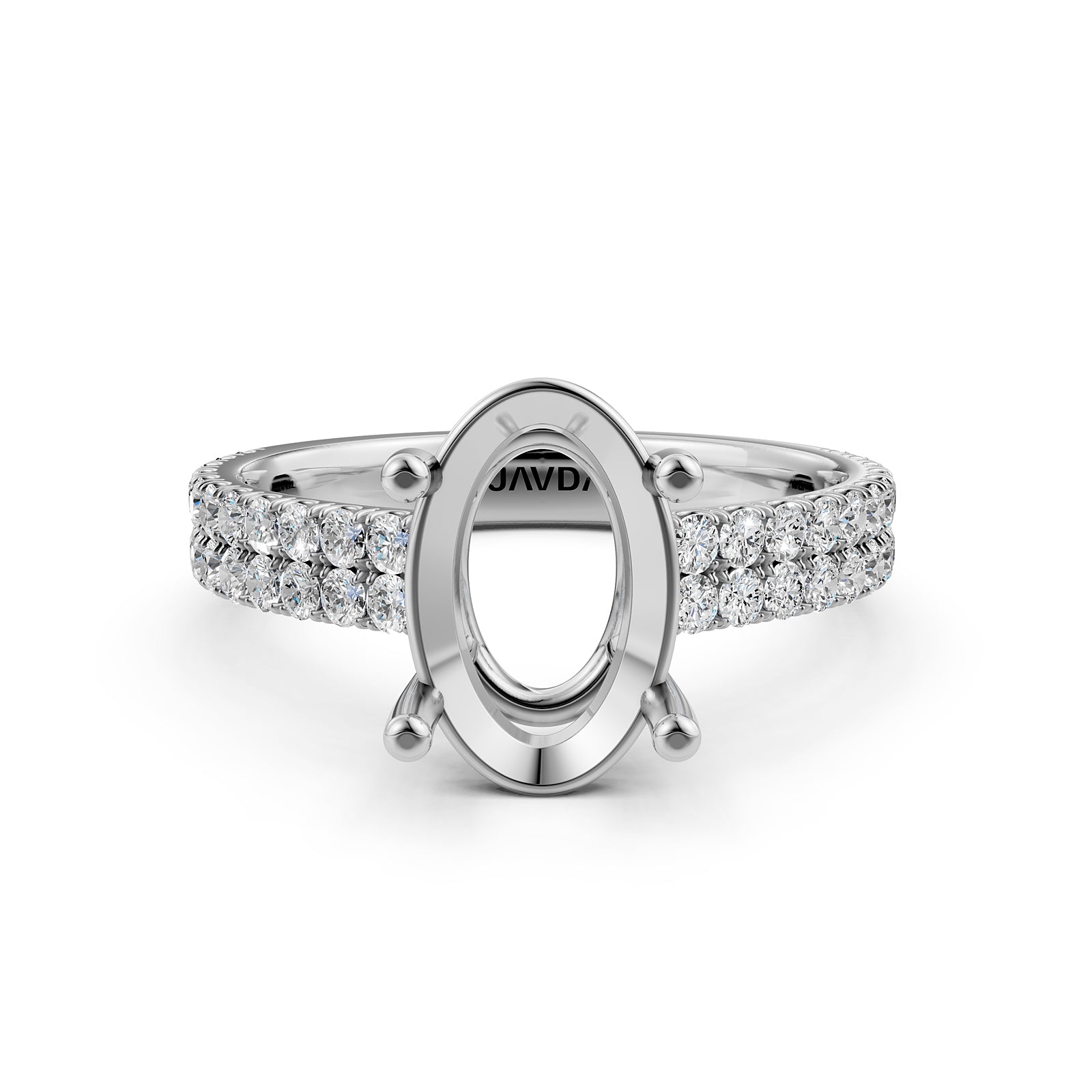 U Shape Prong Setting Lab Grown Diamond Engagement Semi Mount Ring 0.50 Ct.