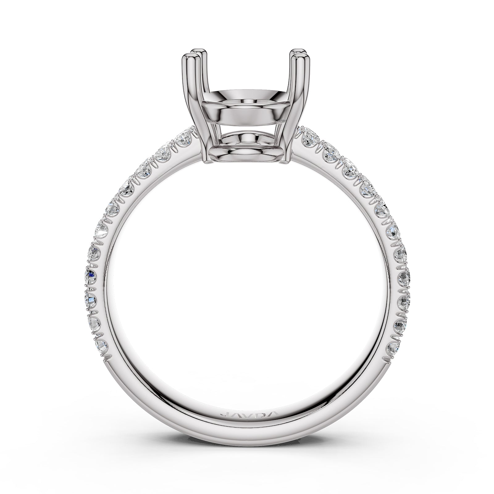 U Shape Prong Setting Lab Grown Diamond Engagement Semi Mount Ring 0.50 Ct.