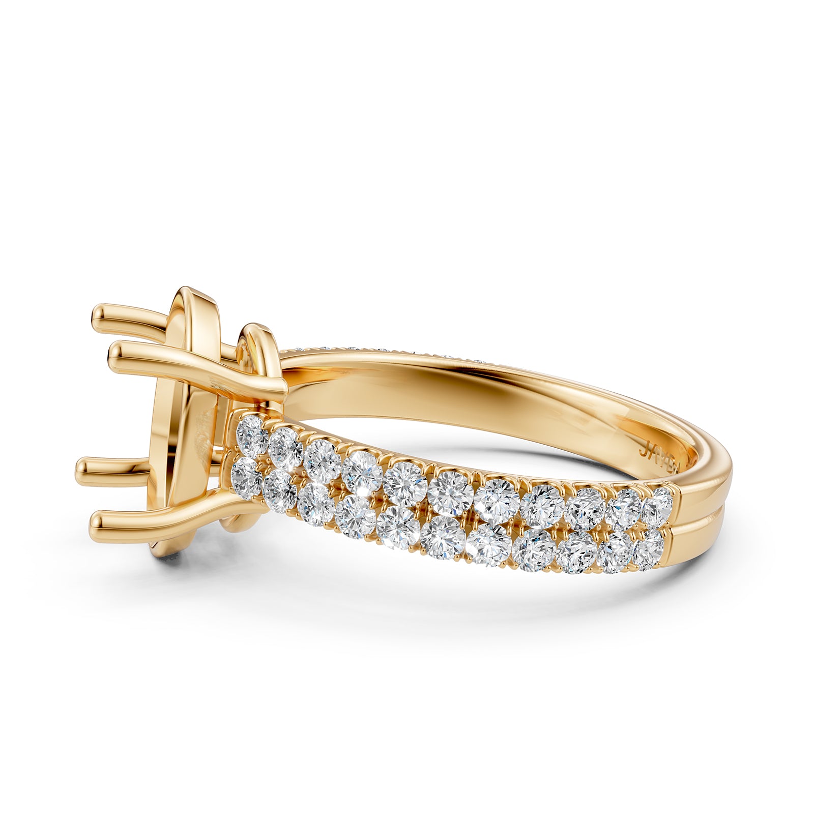 U Shape Prong Setting Lab Grown Diamond Engagement Semi Mount Ring 0.50 Ct.