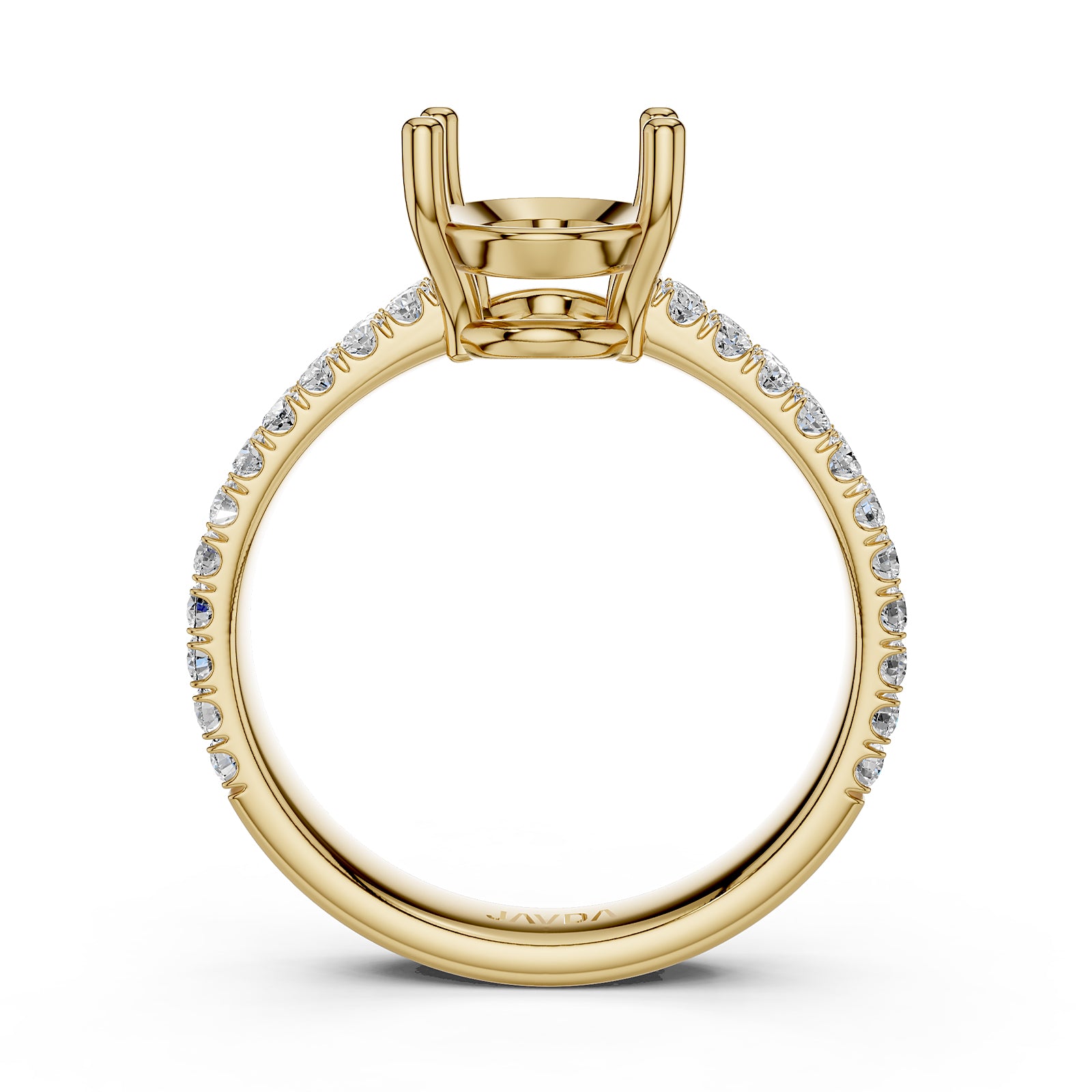 U Shape Prong Setting Lab Grown Diamond Engagement Semi Mount Ring 0.50 Ct.