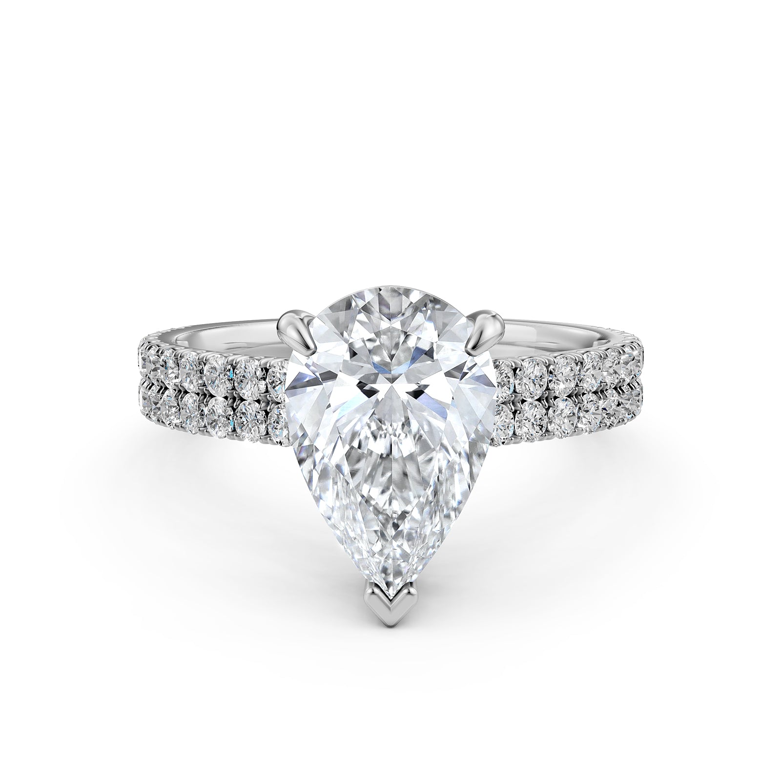 U Shape Prong Setting Lab Grown Diamond Engagement Ring IGI Certified 1.75 Ctw.