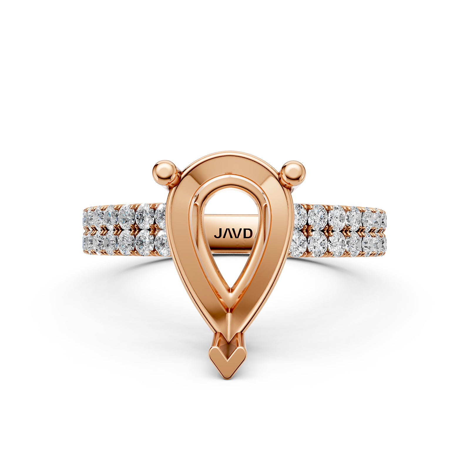 U Shape Prong Setting Lab Grown Diamond Engagement Semi Mount Ring 0.50 Ct.