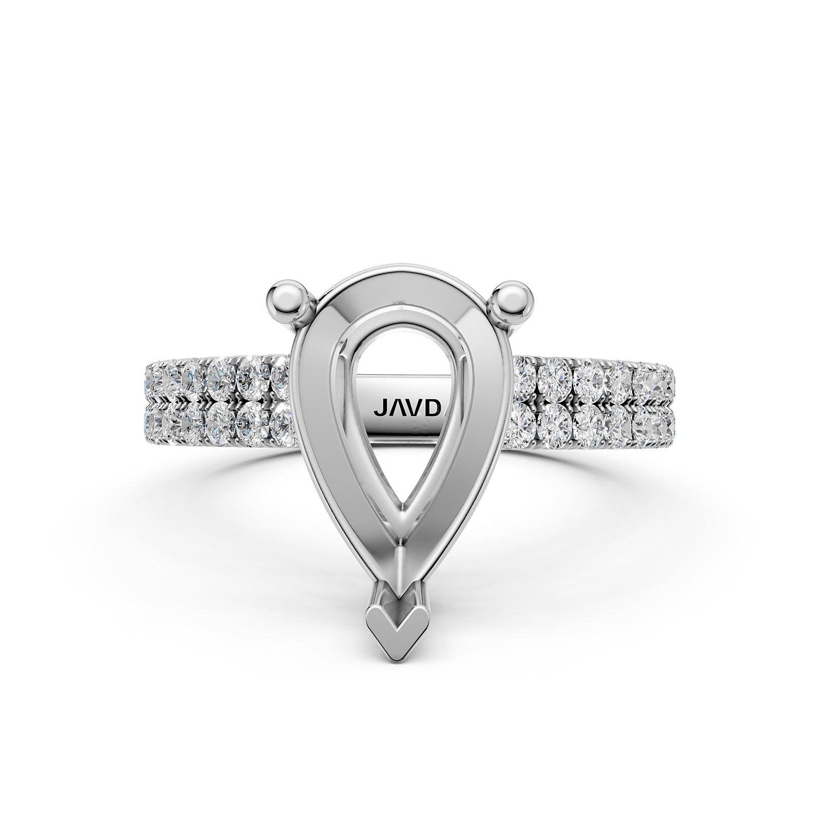 U Shape Prong Setting Lab Grown Diamond Engagement Semi Mount Ring 0.50 Ct.