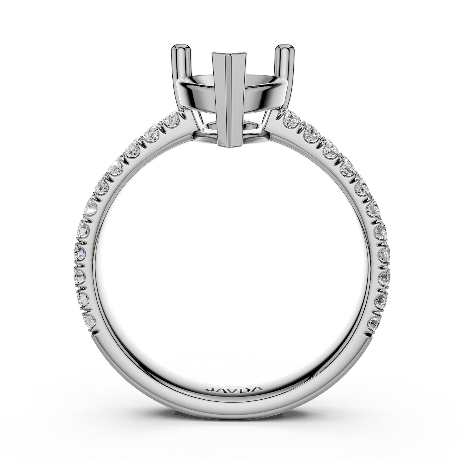 U Shape Prong Setting Lab Grown Diamond Engagement Semi Mount Ring 0.50 Ct.