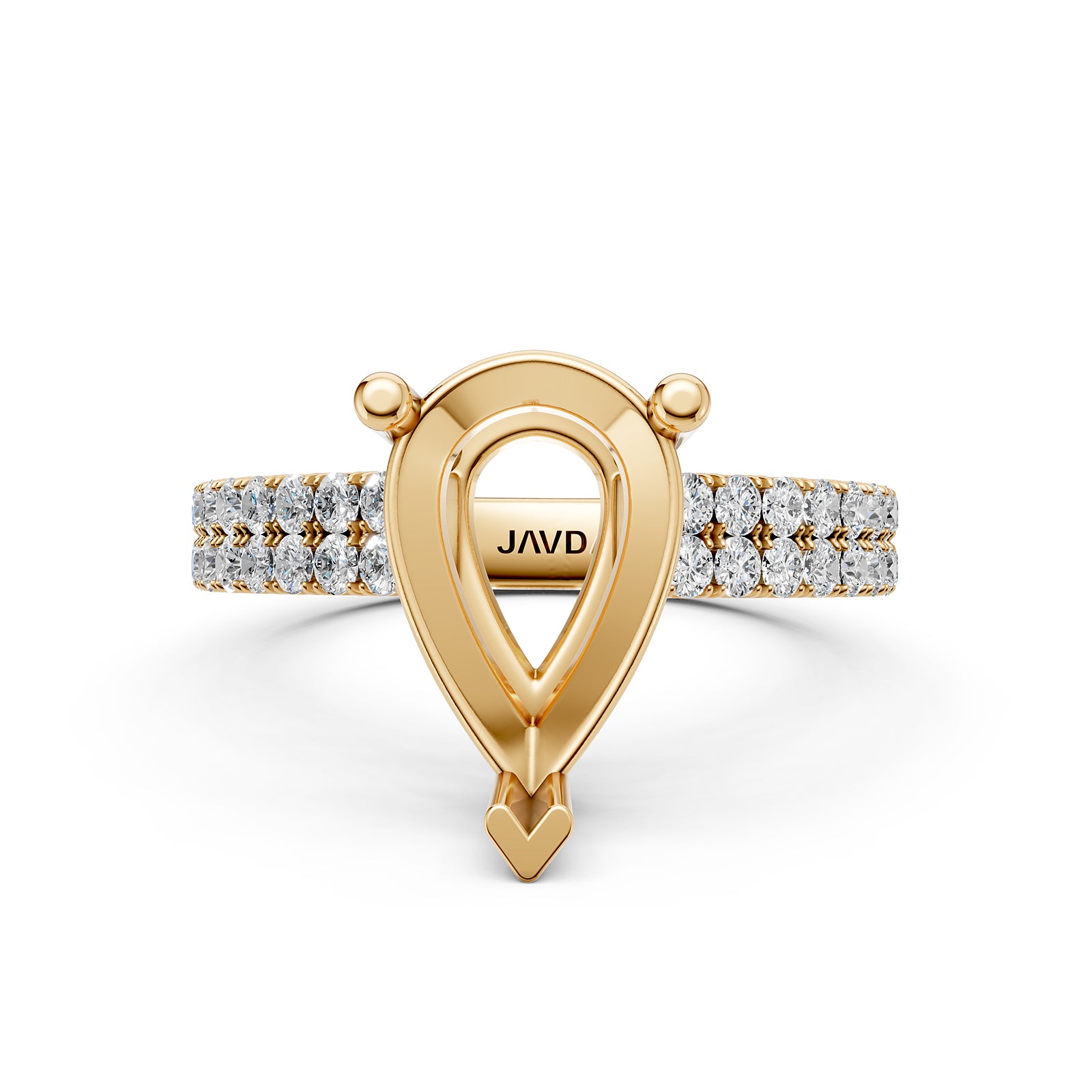 U Shape Prong Setting Lab Grown Diamond Engagement Semi Mount Ring 0.50 Ct.