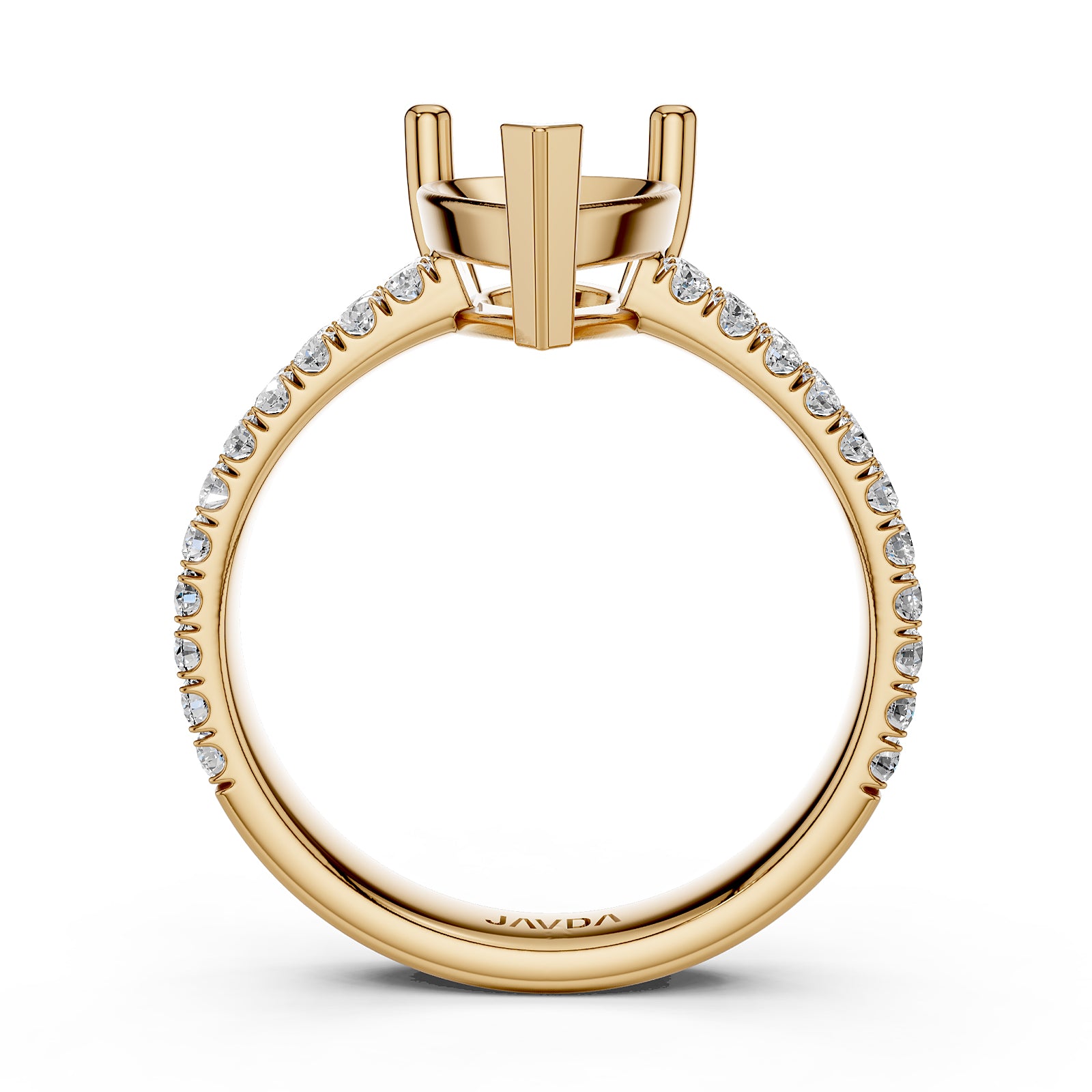 U Shape Prong Setting Lab Grown Diamond Engagement Semi Mount Ring 0.50 Ct.