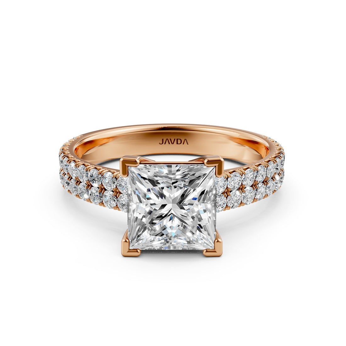U Shape Prong Setting Lab Grown Diamond Engagement Ring IGI Certified 1.75 Ctw.