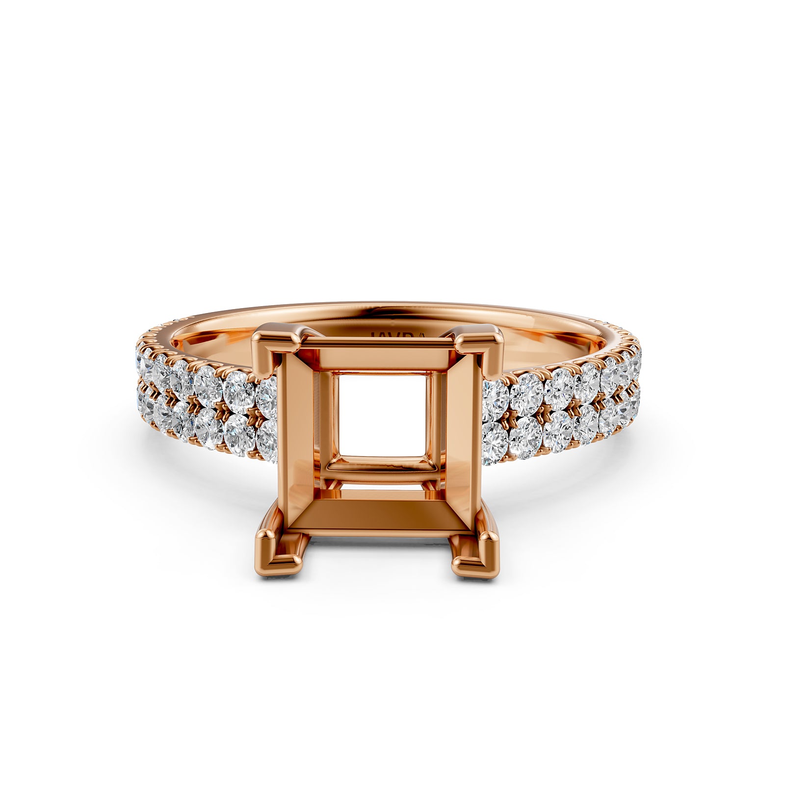 U Shape Prong Setting Lab Grown Diamond Engagement Semi Mount Ring 0.50 Ct.