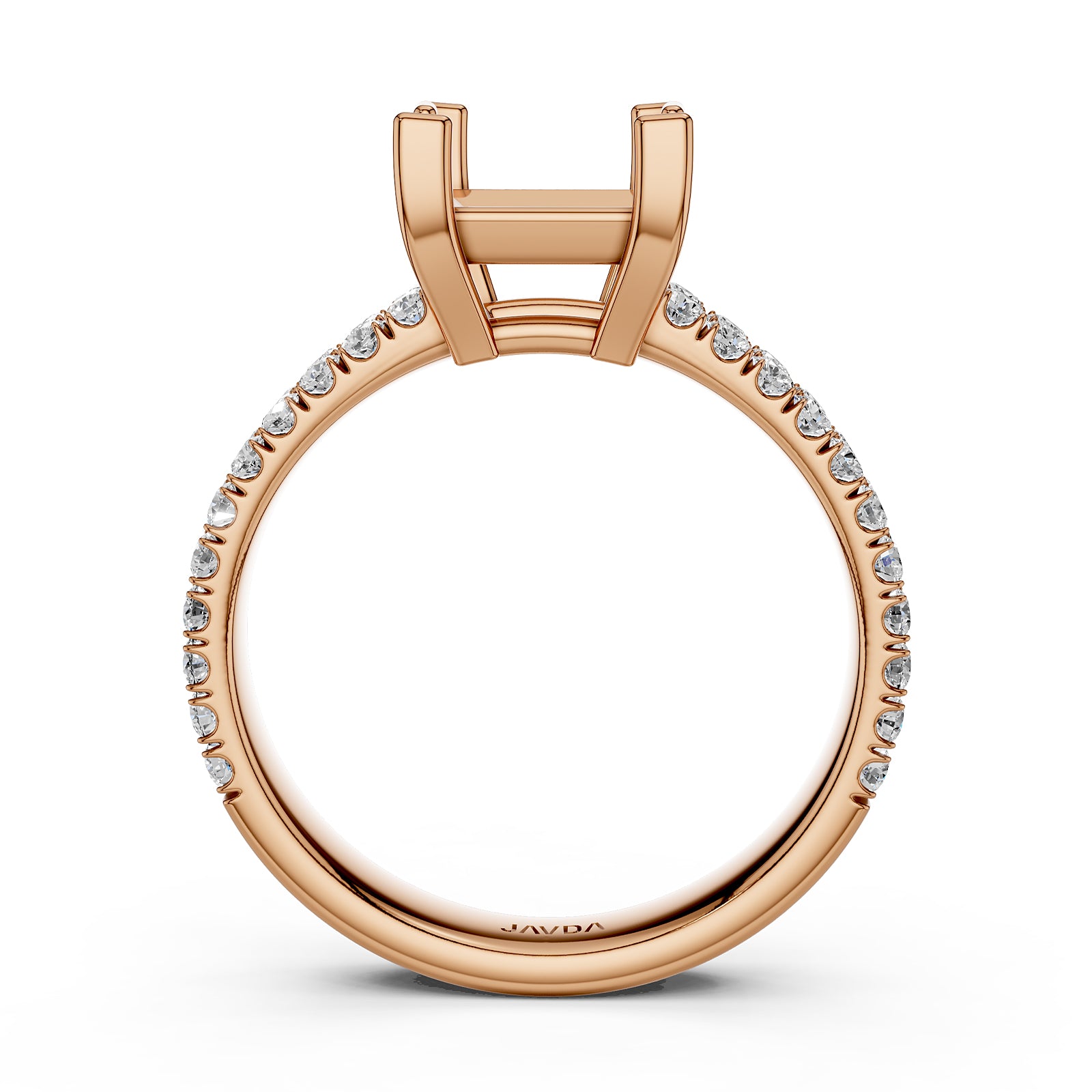 U Shape Prong Setting Lab Grown Diamond Engagement Semi Mount Ring 0.50 Ct.