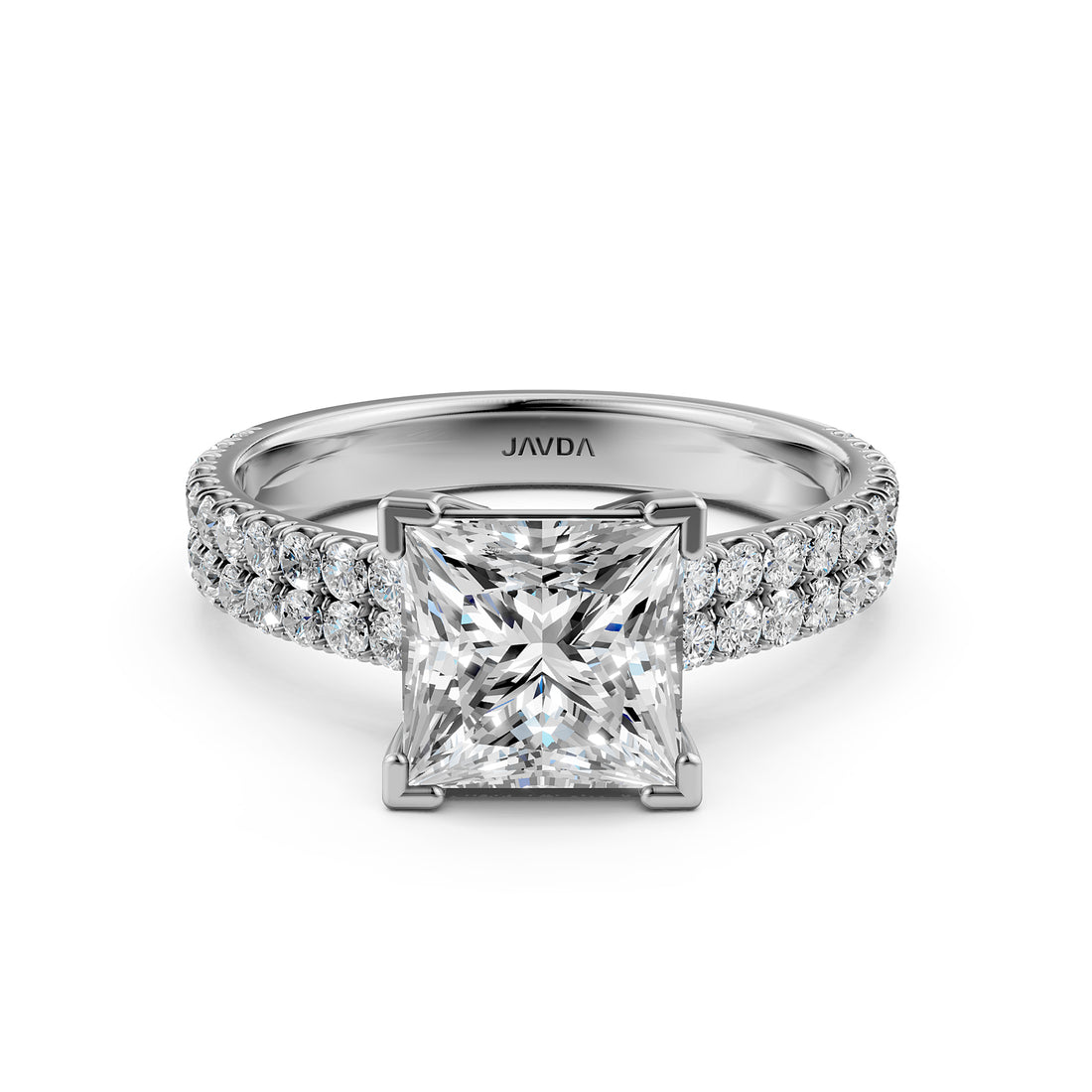 U Shape Prong Setting Lab Grown Diamond Engagement Ring IGI Certified 1.75 Ctw.