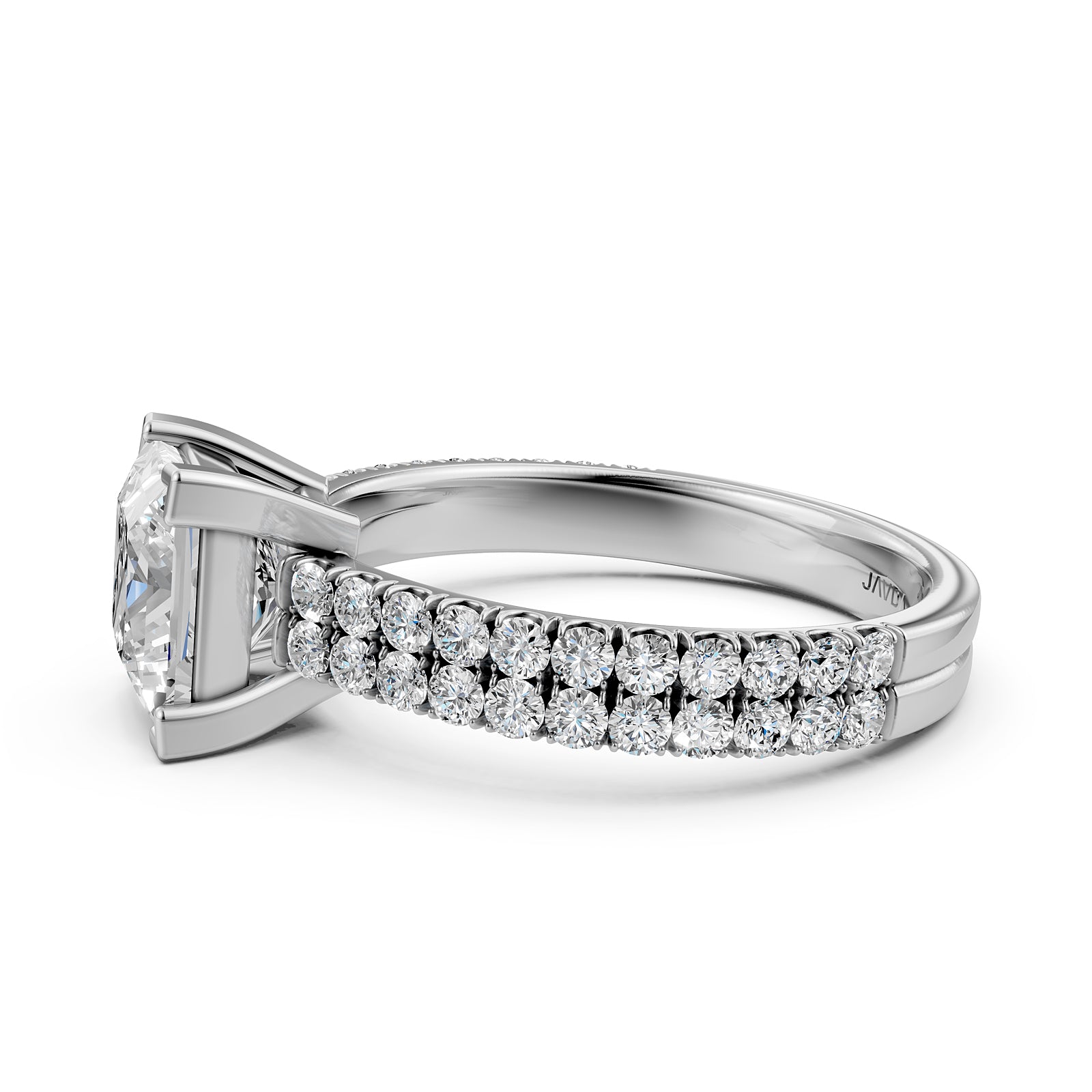 U Shape Prong Setting Lab Grown Diamond Engagement Ring IGI Certified 1.75 Ctw.