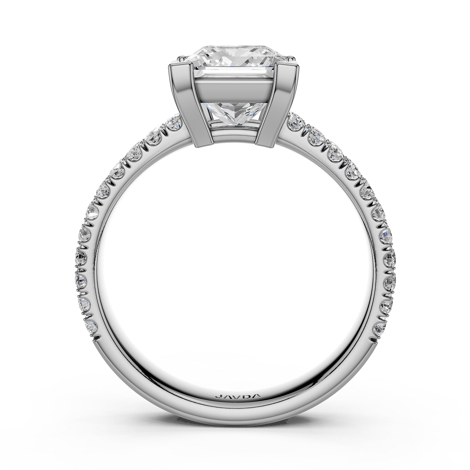 U Shape Prong Setting Lab Grown Diamond Engagement Ring IGI Certified 1.75 Ctw.