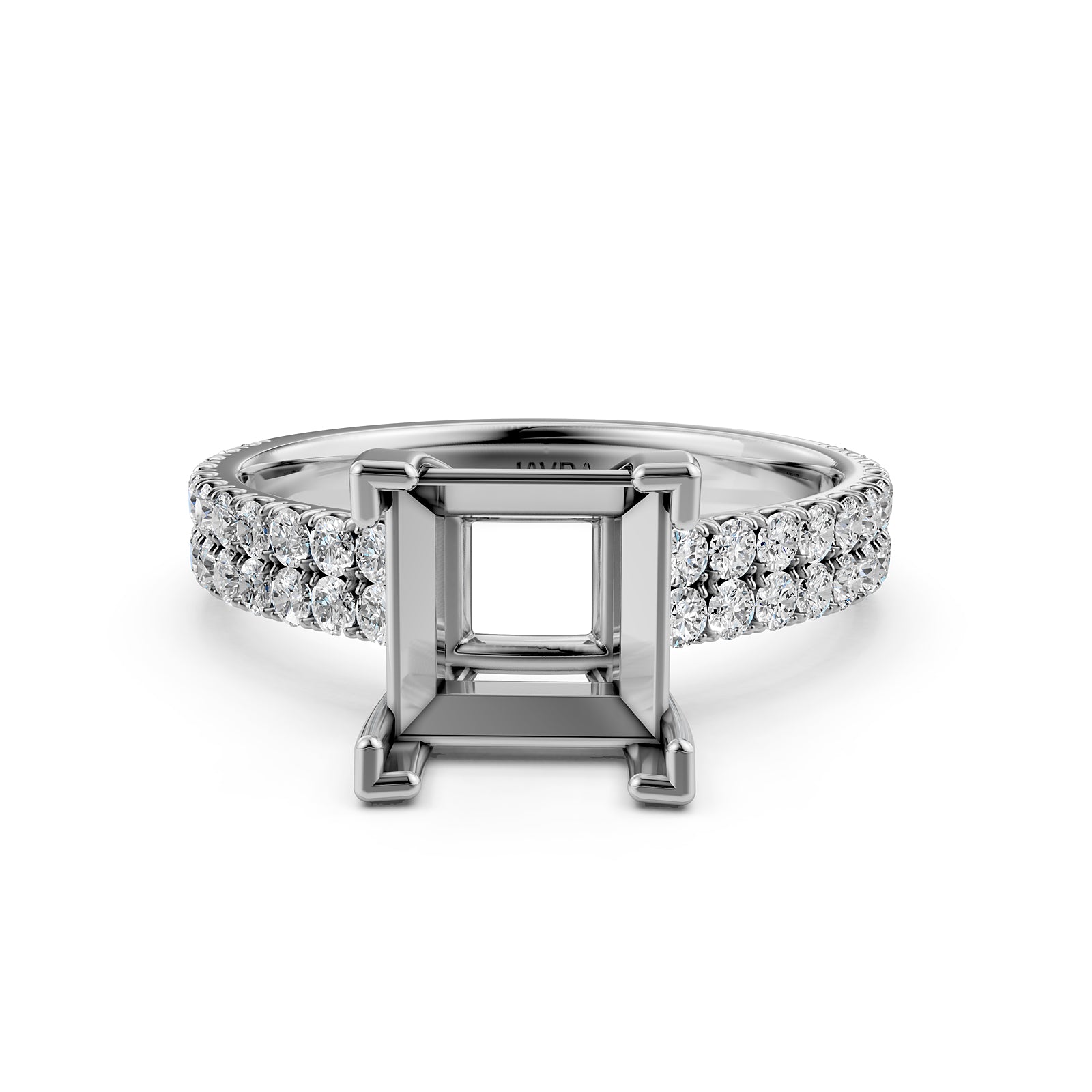 U Shape Prong Setting Lab Grown Diamond Engagement Semi Mount Ring 0.50 Ct.
