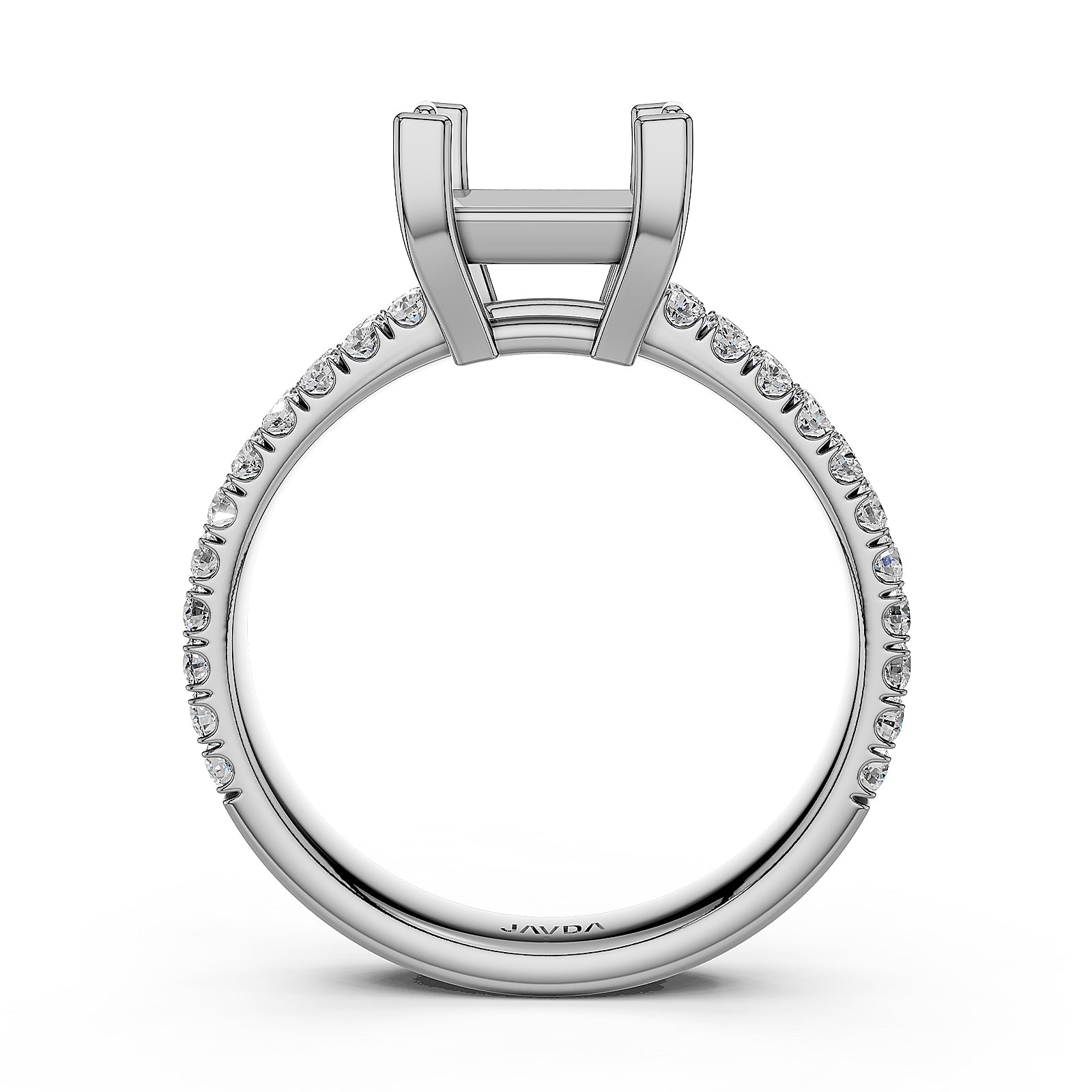 U Shape Prong Setting Lab Grown Diamond Engagement Semi Mount Ring 0.50 Ct.