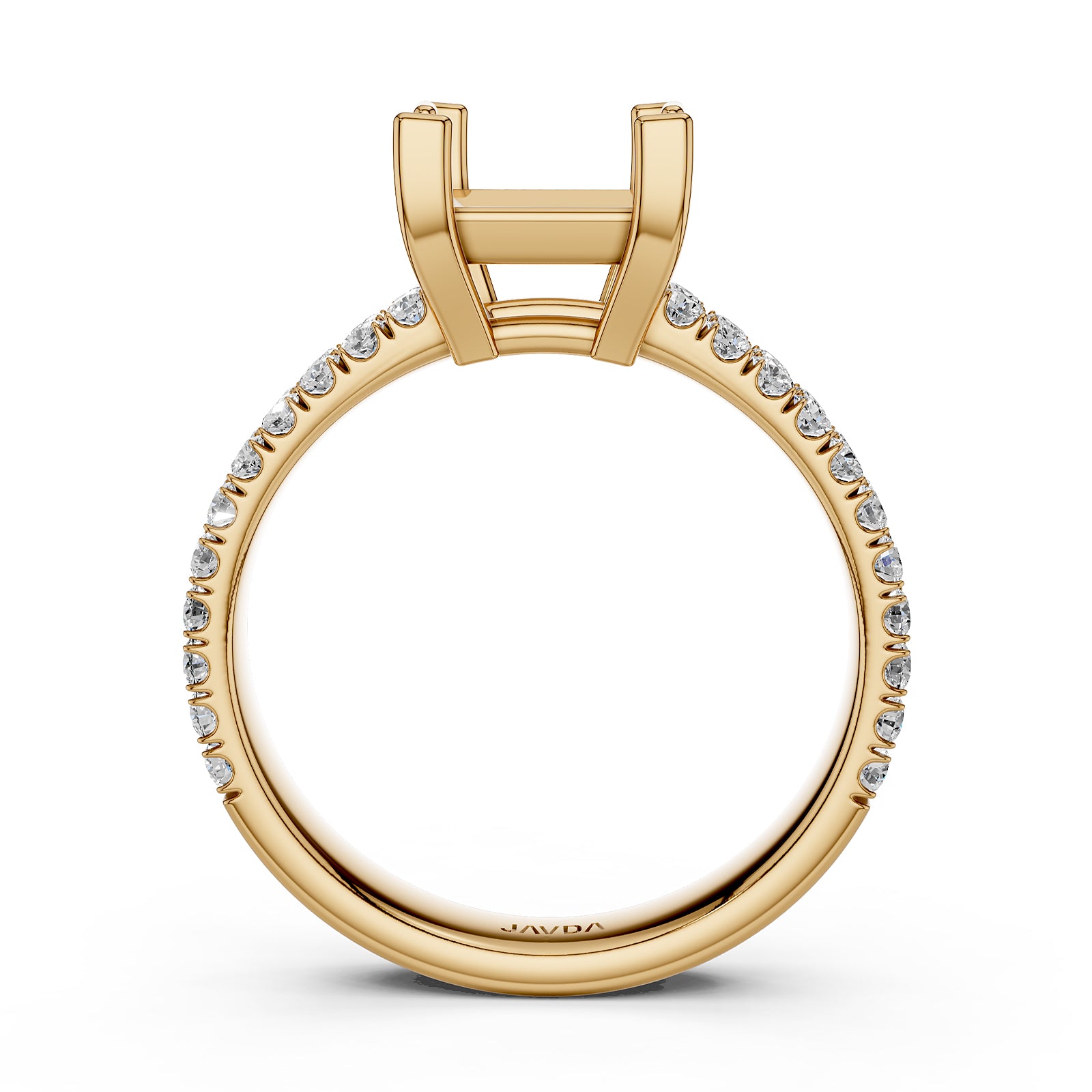 U Shape Prong Setting Lab Grown Diamond Engagement Semi Mount Ring 0.50 Ct.