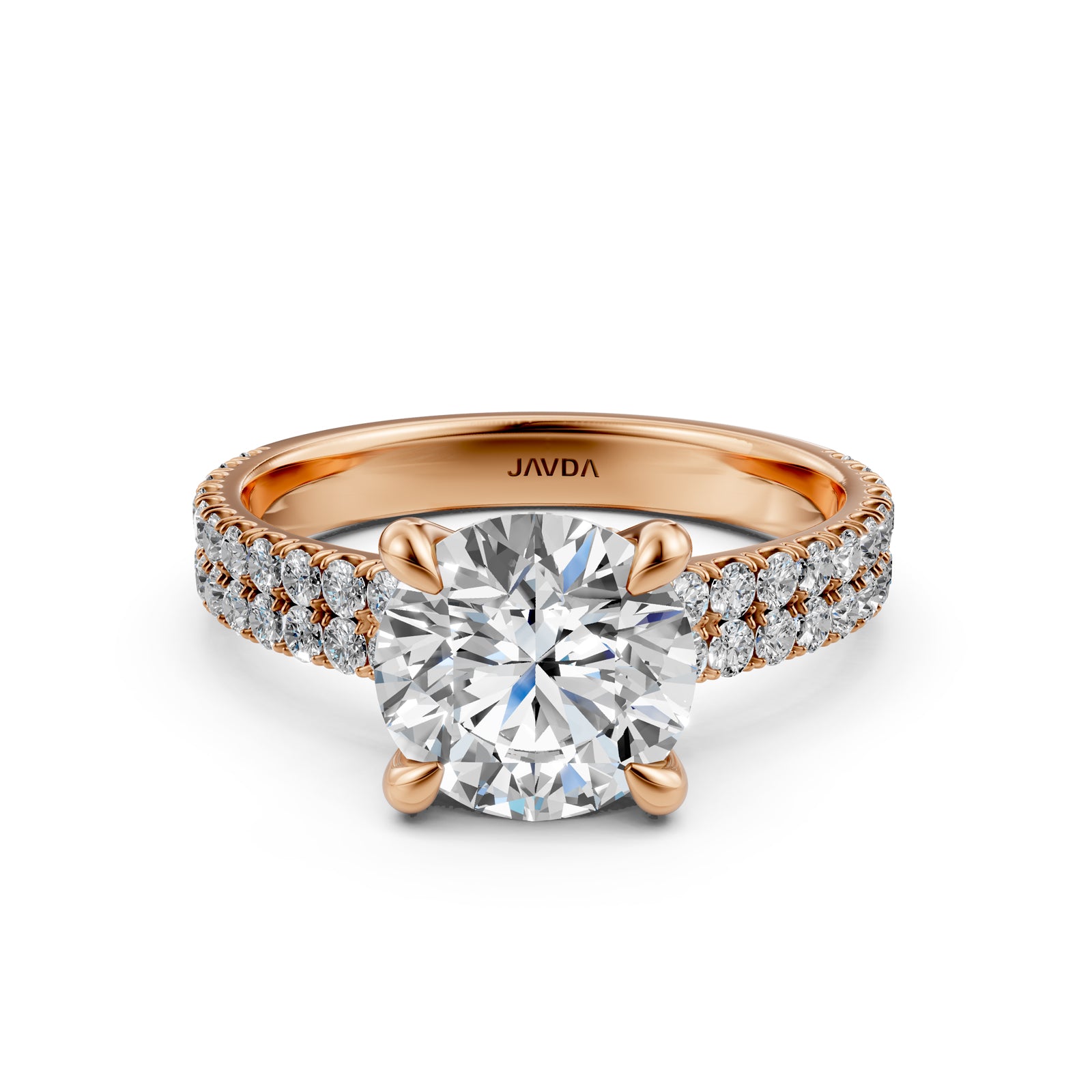 U Shape Prong Setting Lab Grown Diamond Engagement Ring IGI Certified 1.75 Ctw.