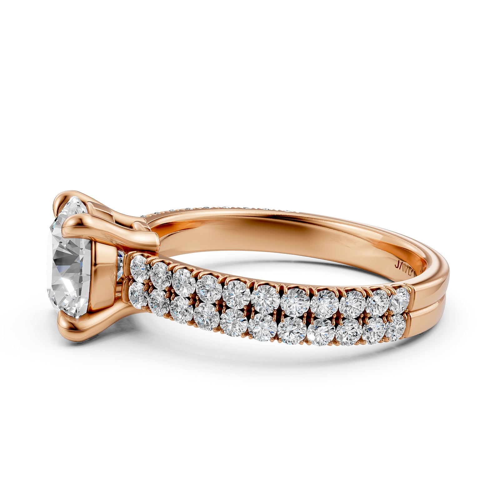 U Shape Prong Setting Lab Grown Diamond Engagement Ring IGI Certified 1.75 Ctw.