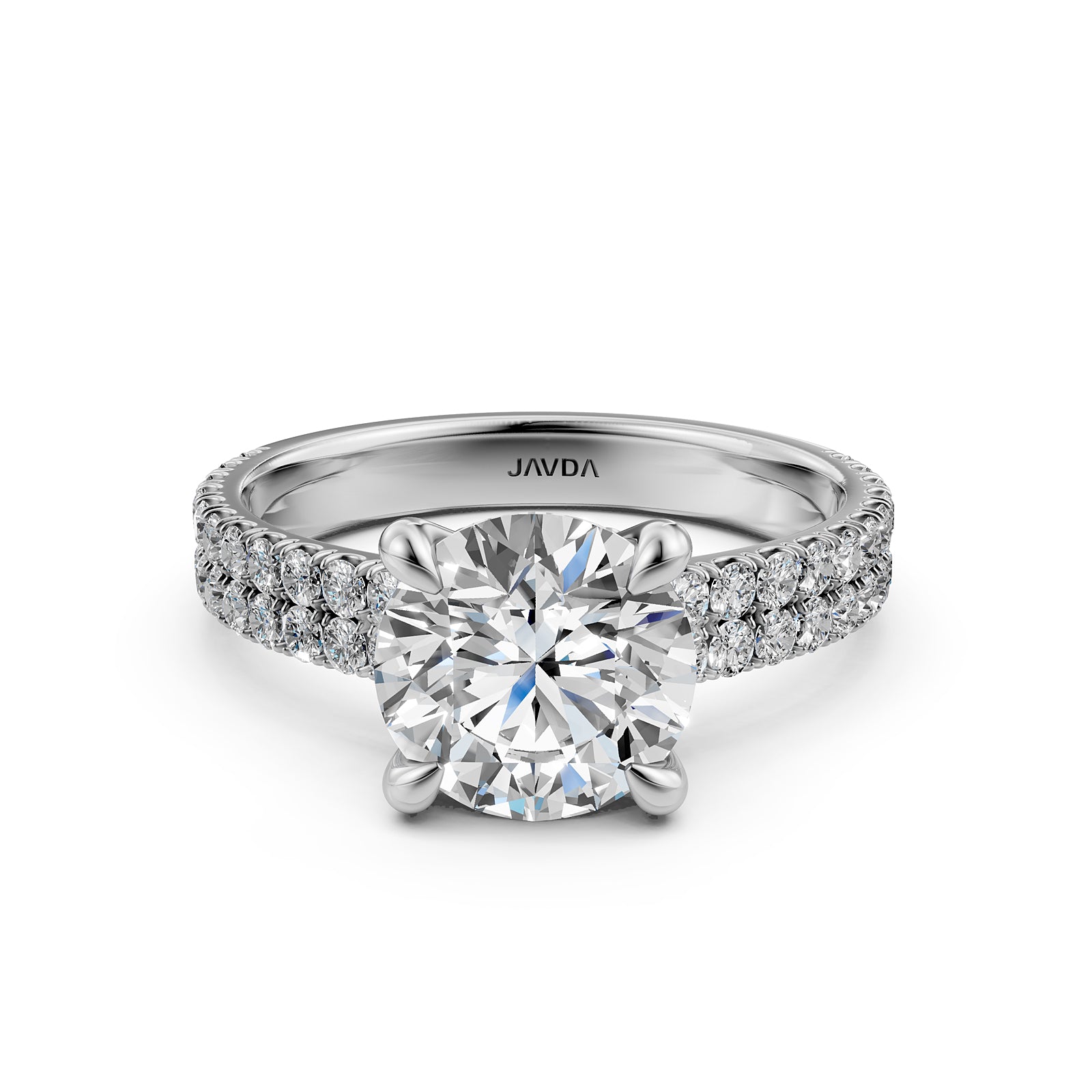 U Shape Prong Setting Lab Grown Diamond Engagement Ring IGI Certified 1.75 Ctw.