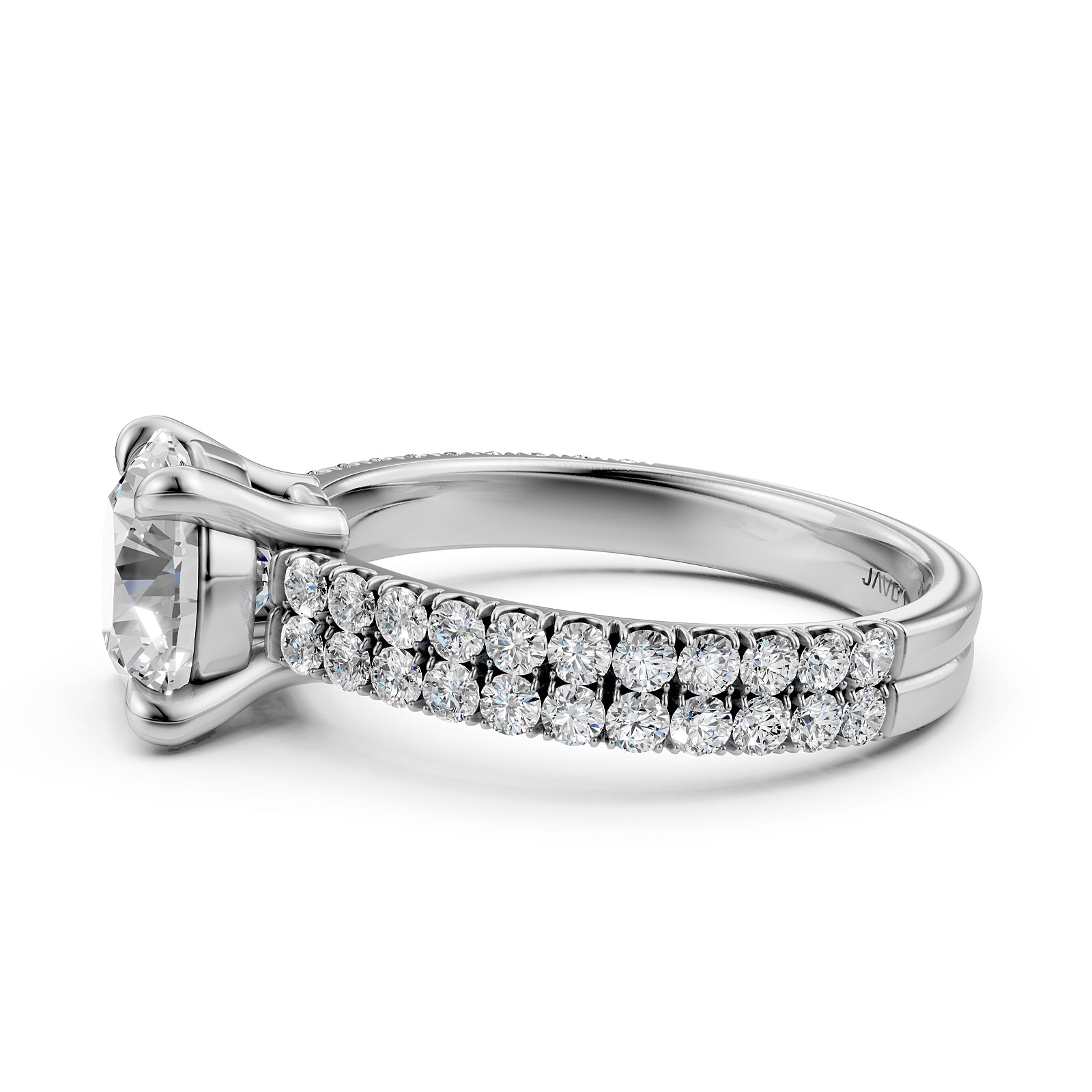 U Shape Prong Setting Lab Grown Diamond Engagement Ring IGI Certified 1.75 Ctw.