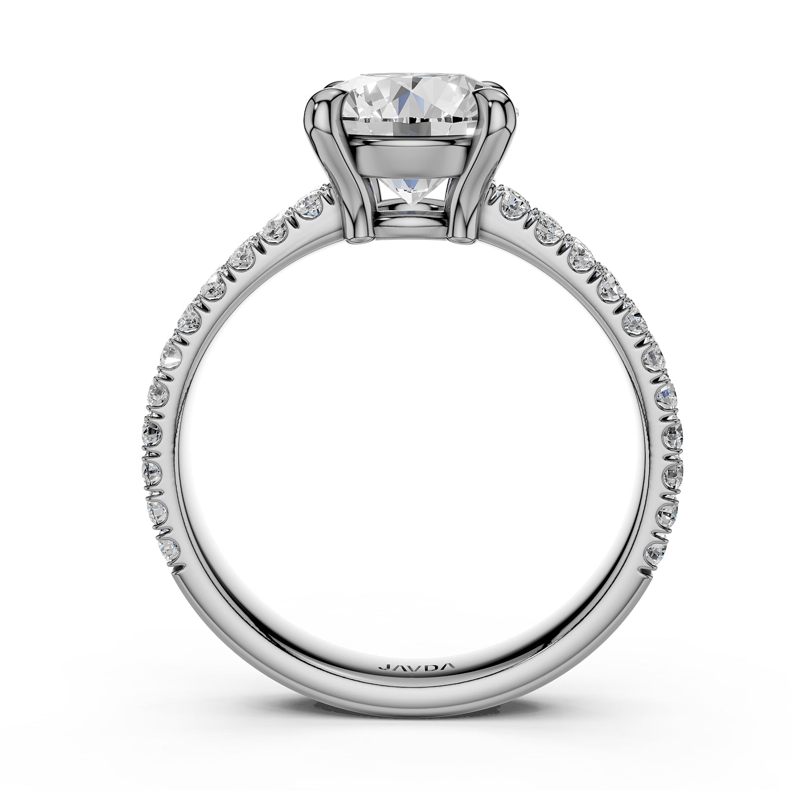 U Shape Prong Setting Lab Grown Diamond Engagement Ring IGI Certified 1.75 Ctw.