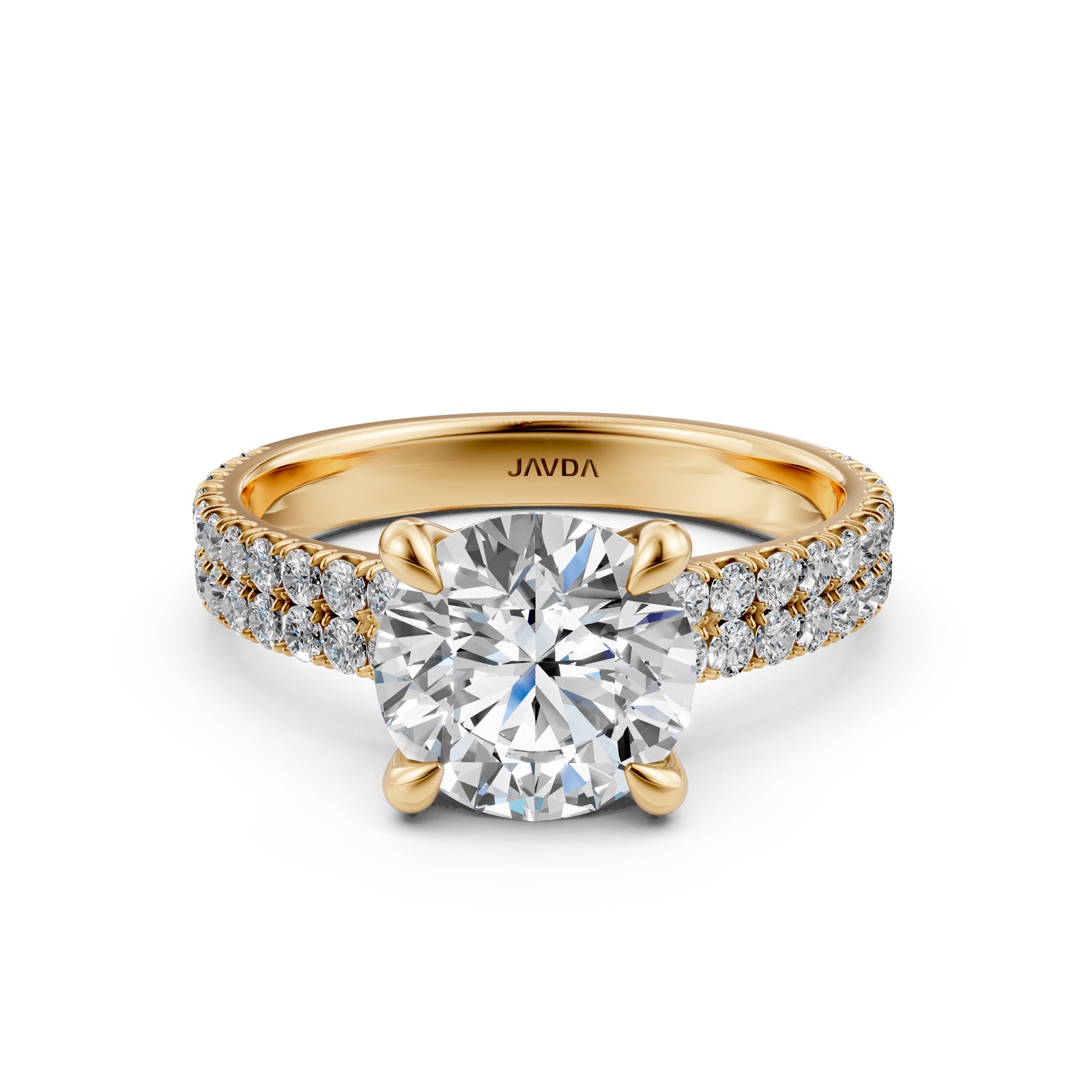 U Shape Prong Setting Lab Grown Diamond Engagement Ring IGI Certified 1.75 Ctw.