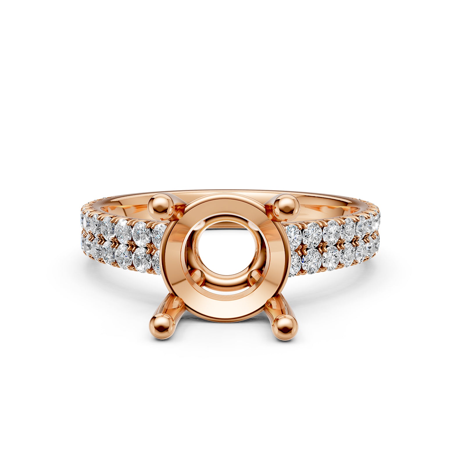 U Shape Prong Setting Lab Grown Diamond Engagement Semi Mount Ring 0.50 Ct.