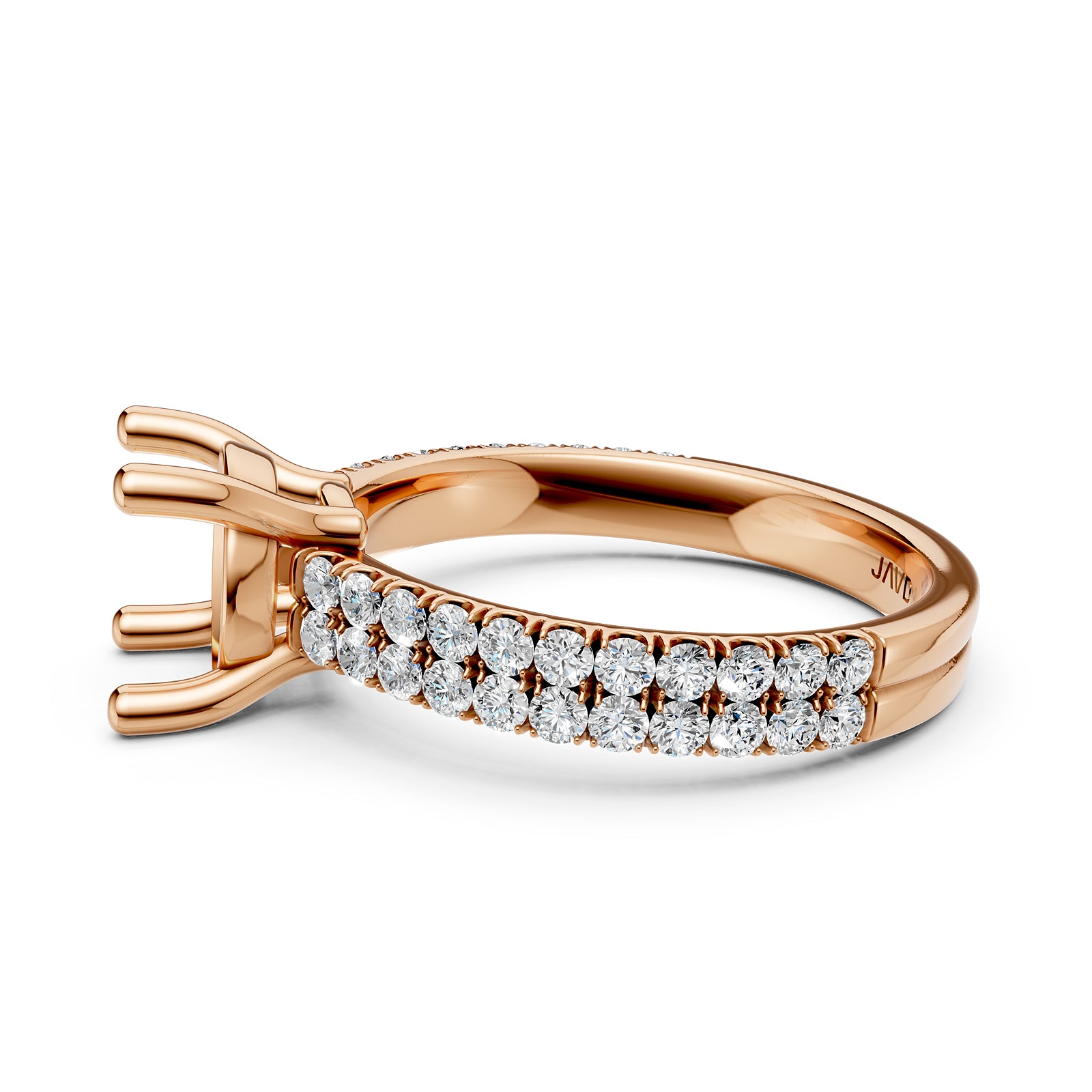 U Shape Prong Setting Lab Grown Diamond Engagement Semi Mount Ring 0.50 Ct.