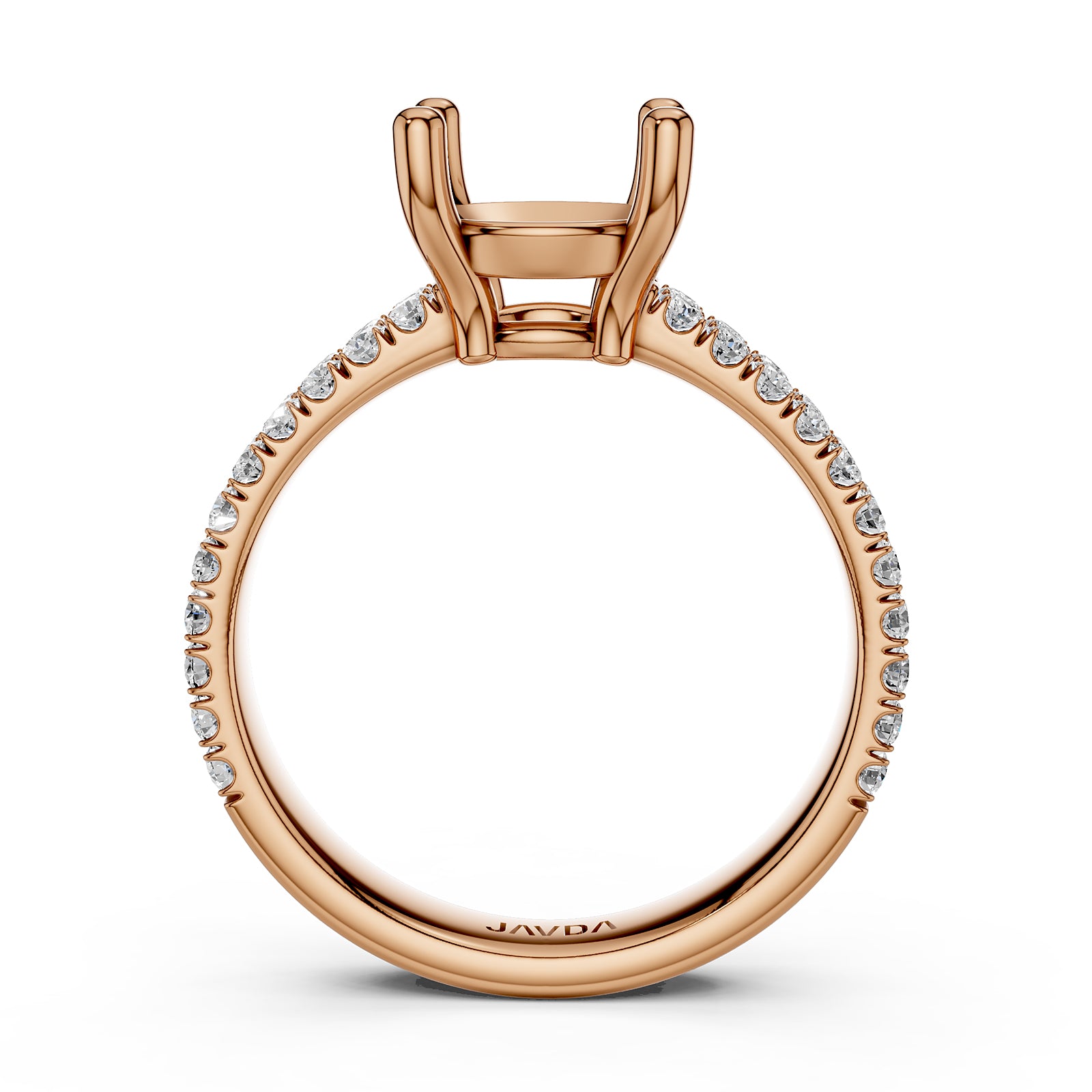 U Shape Prong Setting Lab Grown Diamond Engagement Semi Mount Ring 0.50 Ct.