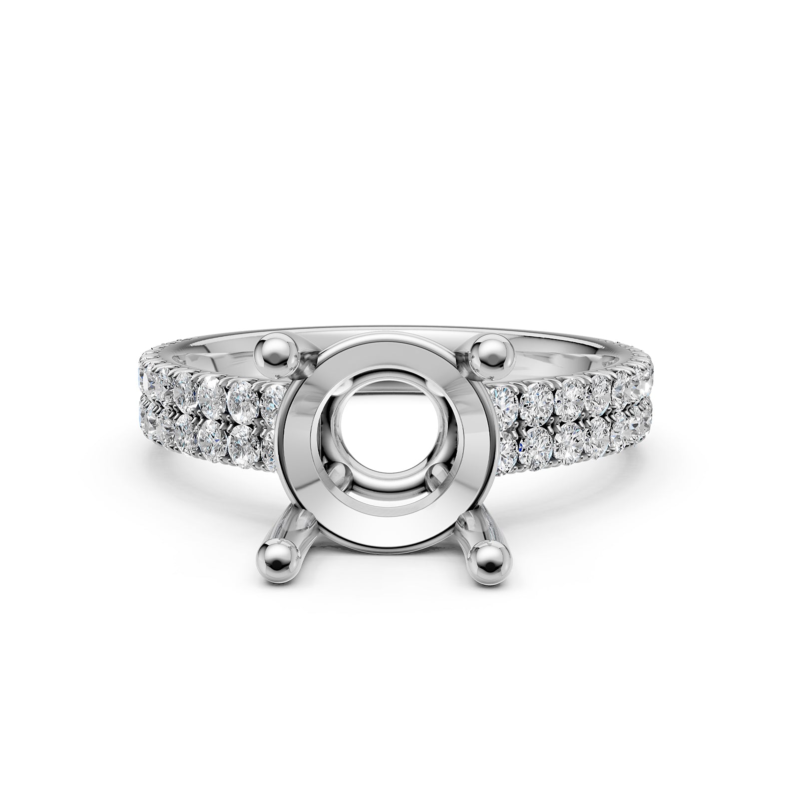 U Shape Prong Setting Lab Grown Diamond Engagement Semi Mount Ring 0.50 Ct.