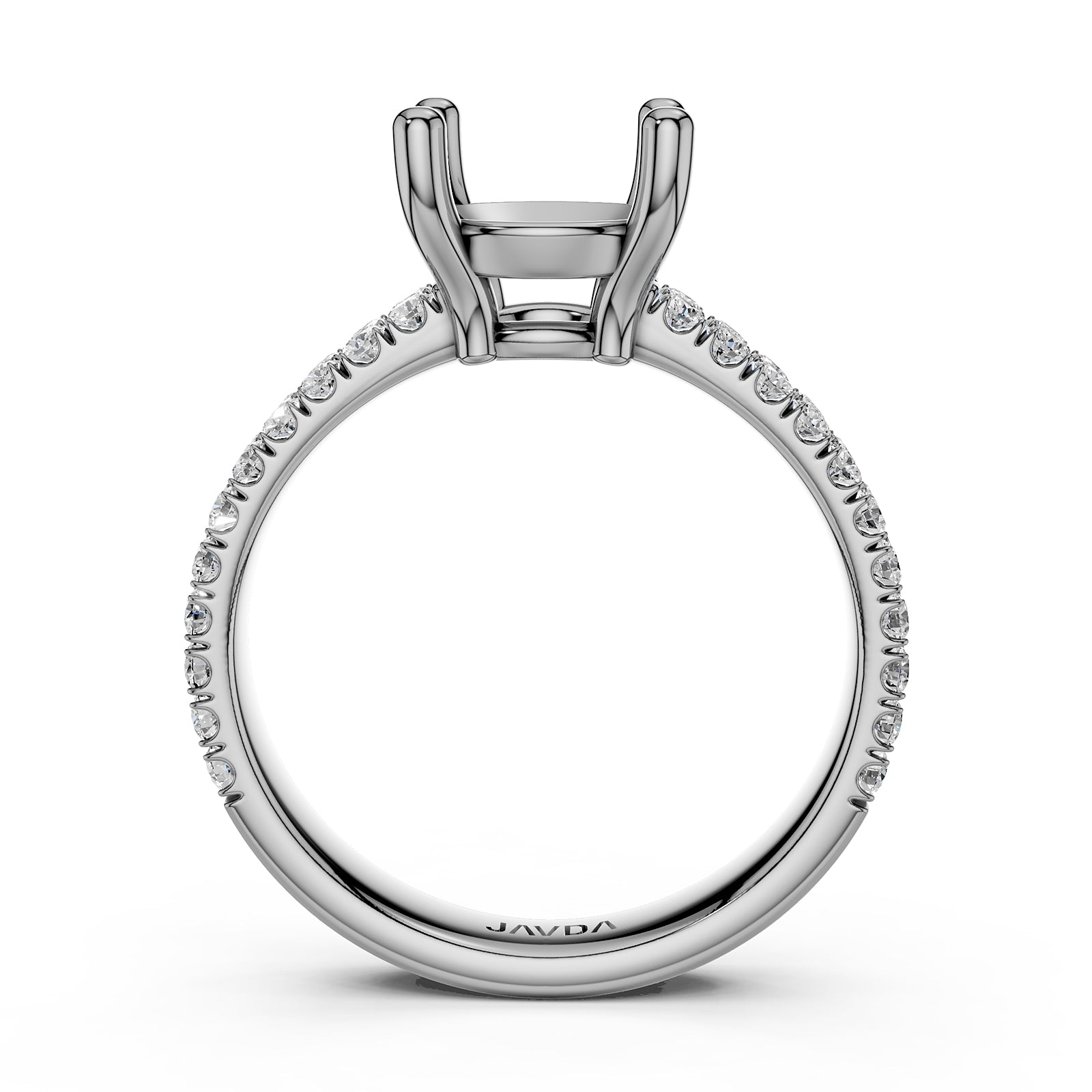 U Shape Prong Setting Lab Grown Diamond Engagement Semi Mount Ring 0.50 Ct.