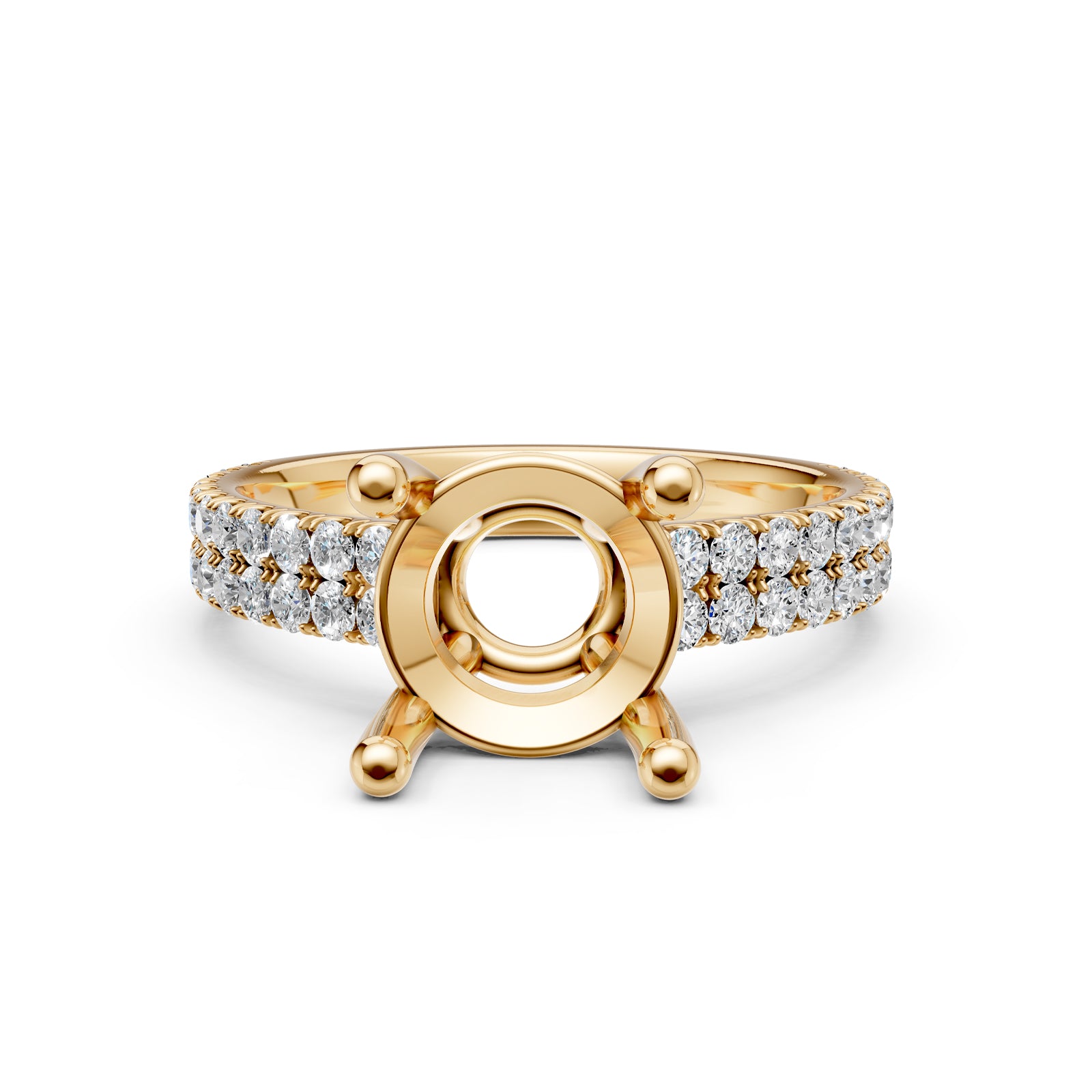 U Shape Prong Setting Lab Grown Diamond Engagement Semi Mount Ring 0.50 Ct.