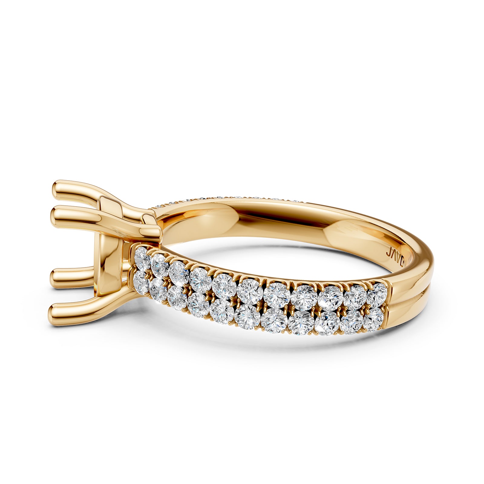 U Shape Prong Setting Lab Grown Diamond Engagement Semi Mount Ring 0.50 Ct.