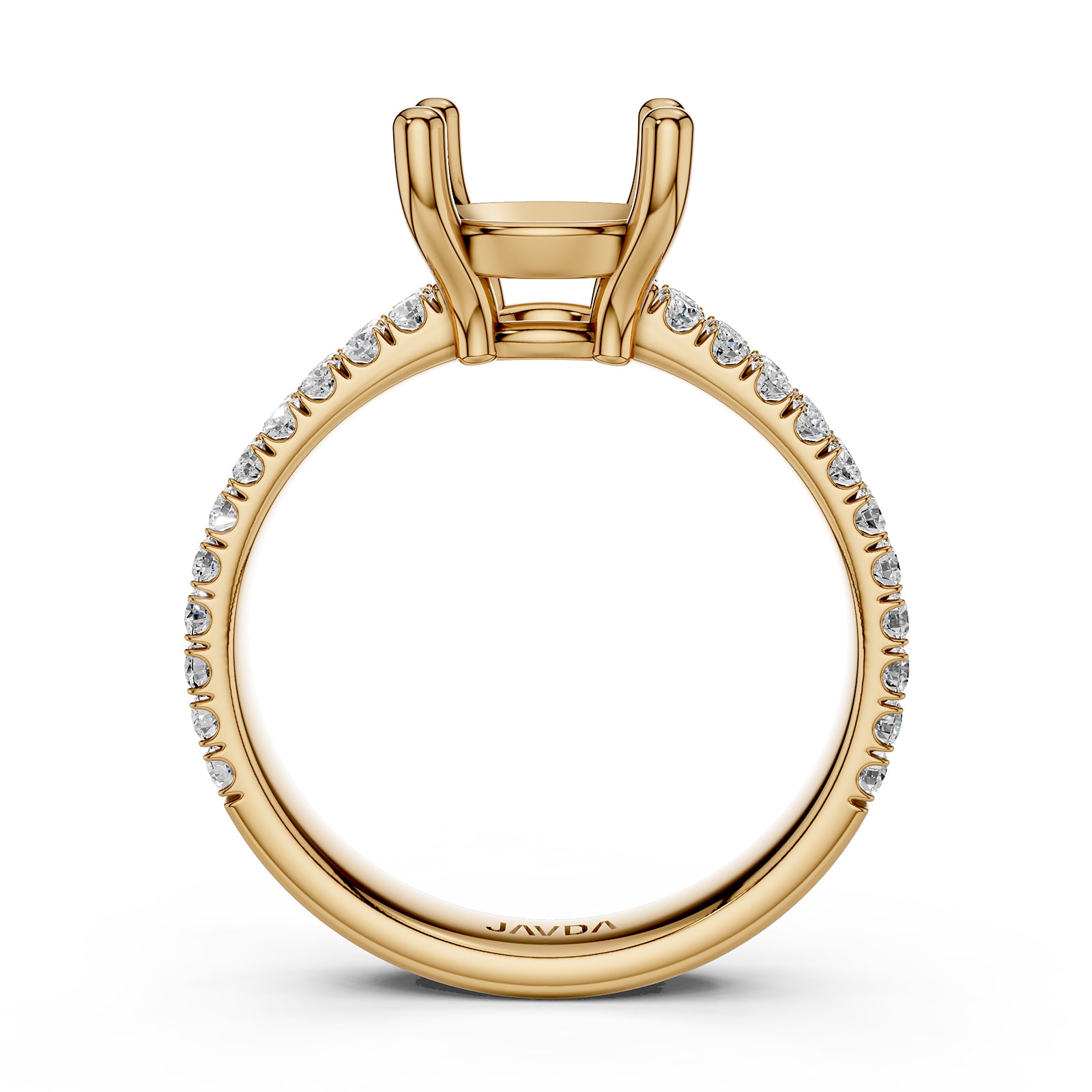 U Shape Prong Setting Lab Grown Diamond Engagement Semi Mount Ring 0.50 Ct.